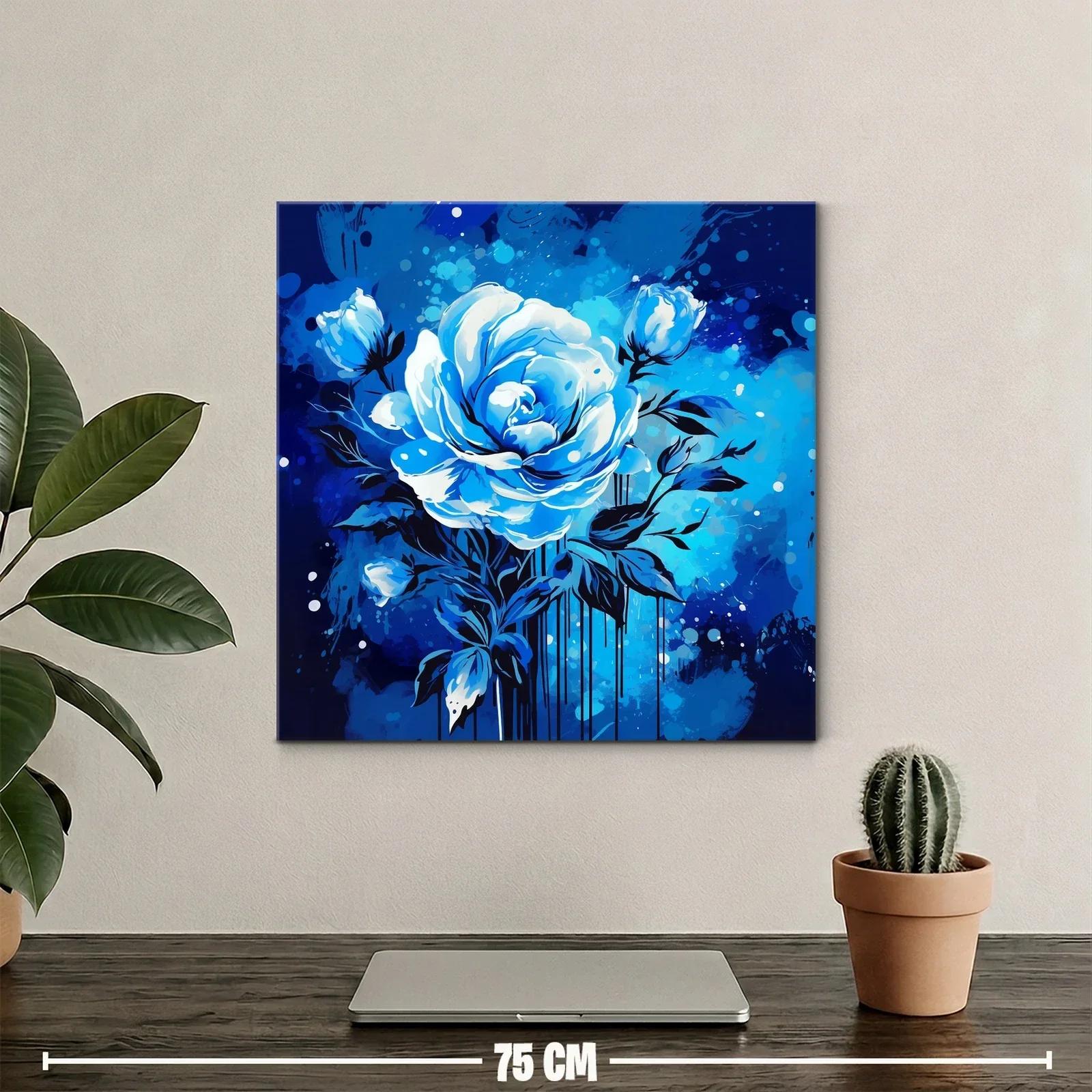 Rosa azul en composición vibrante con fondo dinámico — miniatura 2