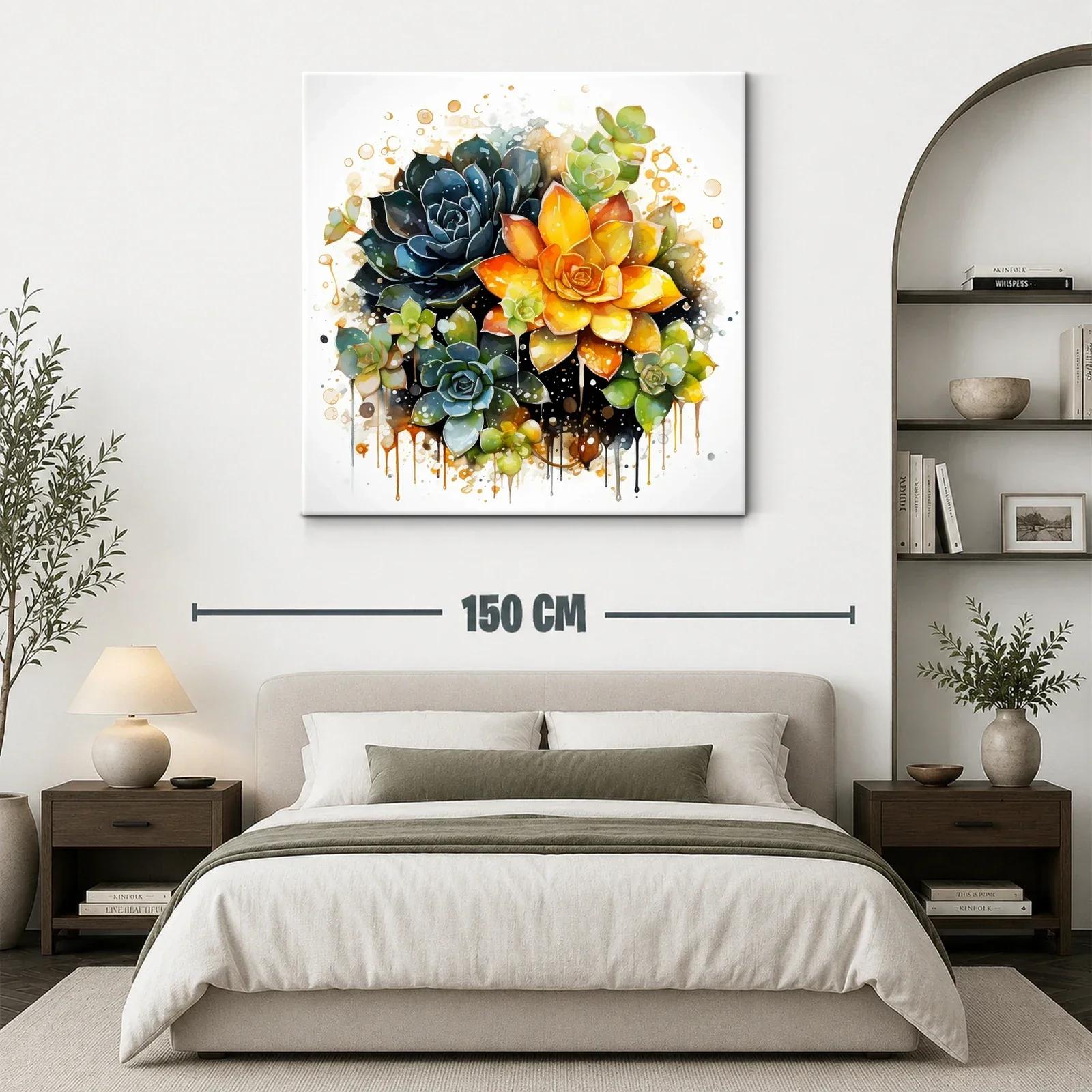 Exquisito cuadro de suculentas con tonos vibrantes y contrastes — miniatura 3