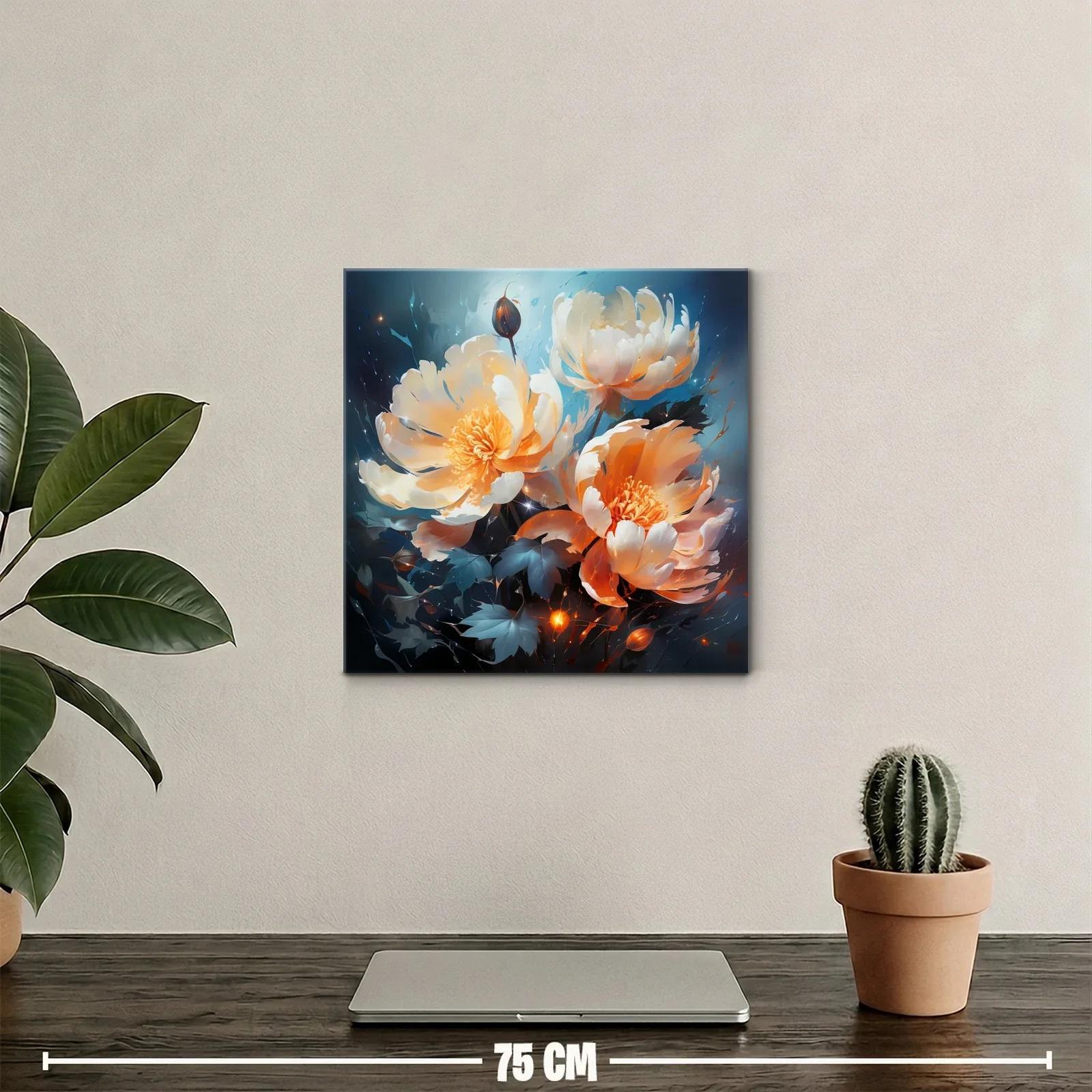Flores etéreas en tonos cálidos y fríos contrastantes — miniatura 2