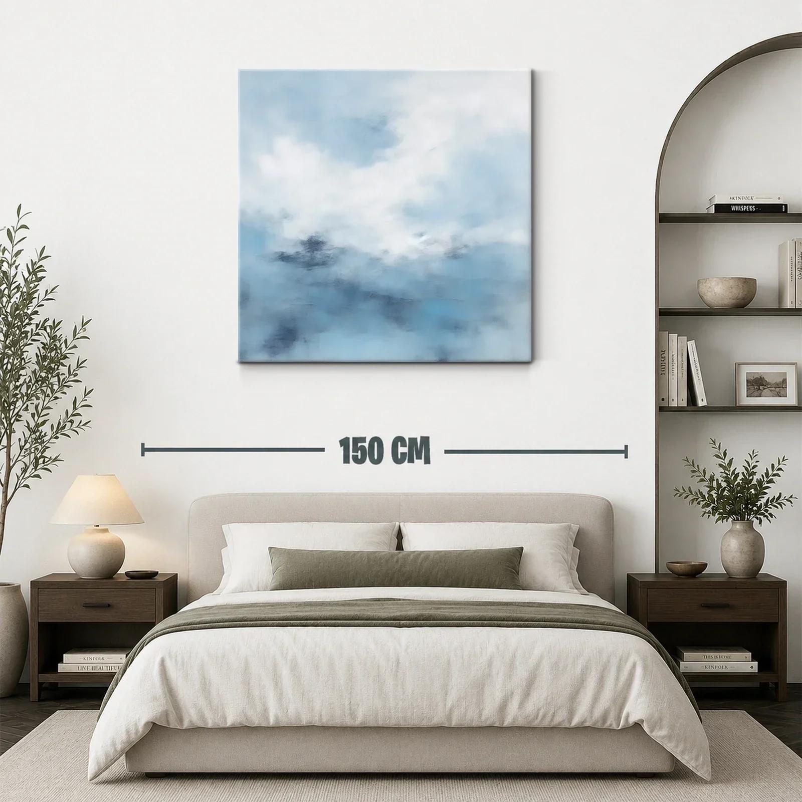 Cuadro abstracto con tonos azules y blancos suaves — miniatura 3