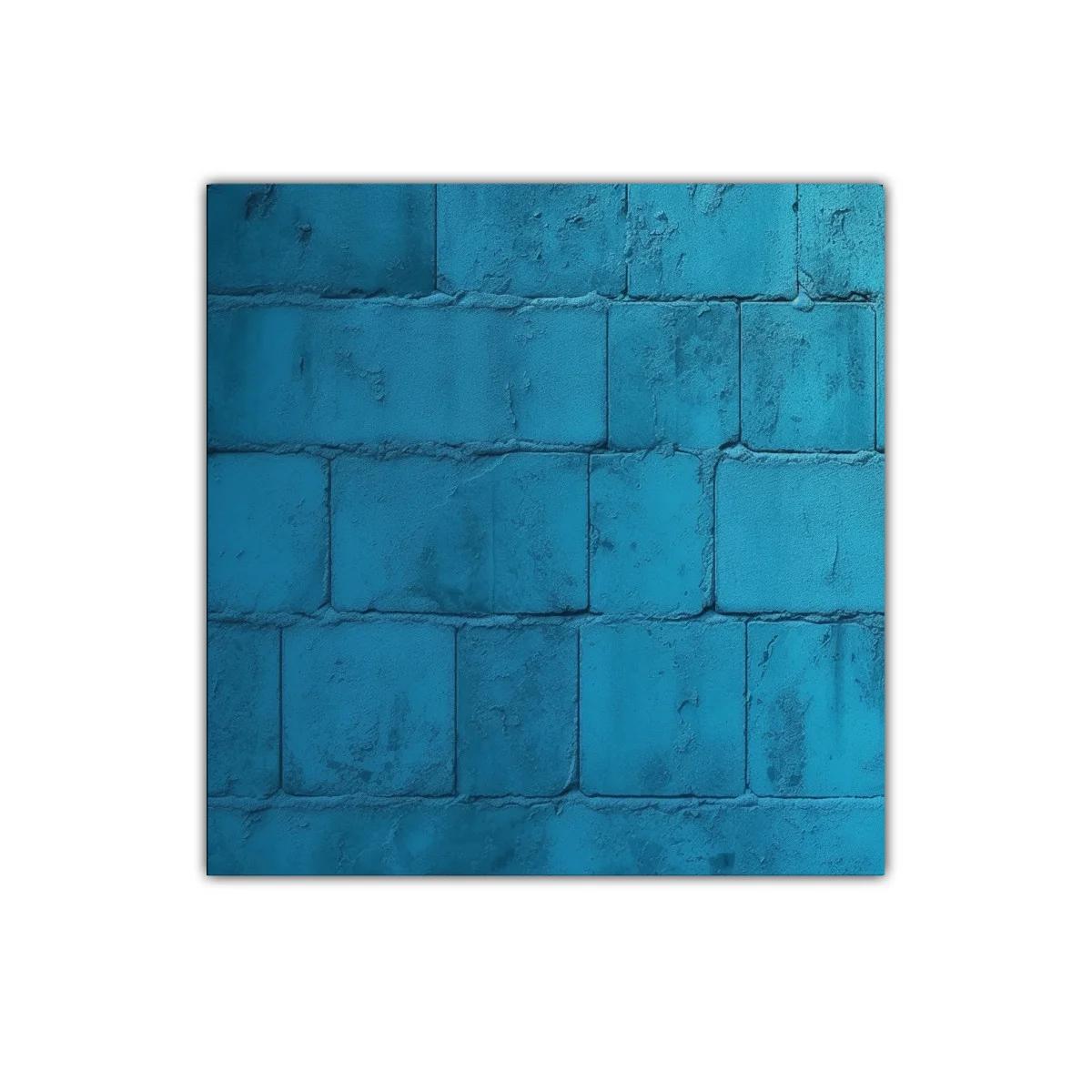 Textura de ladrillos en vibrante azul turquesa