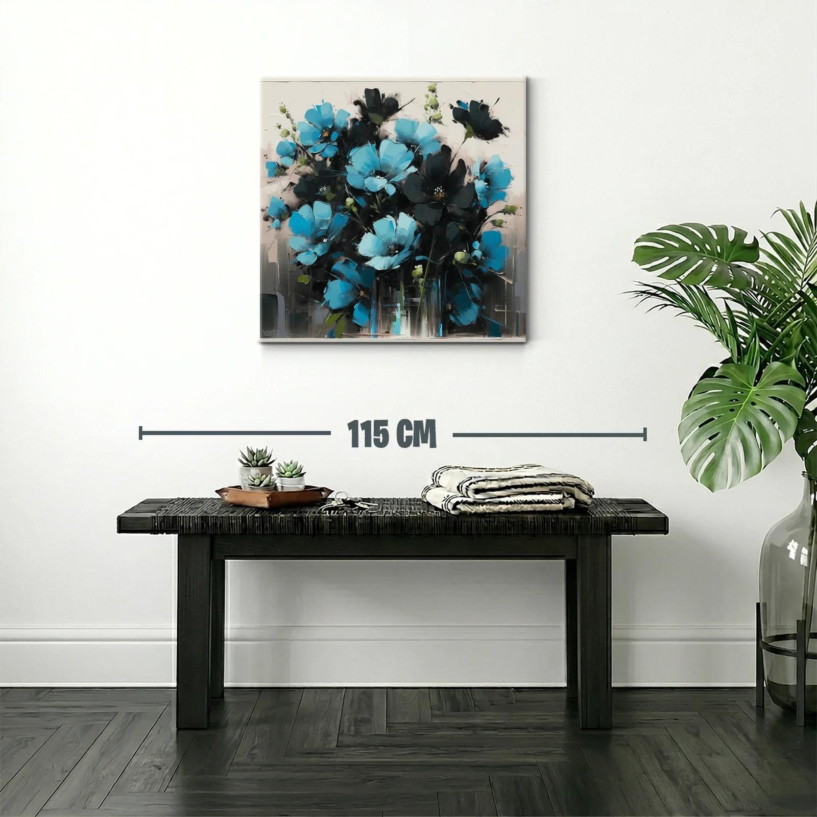 Ramo vibrante de flores azules con contrastes oscuros — miniatura 2