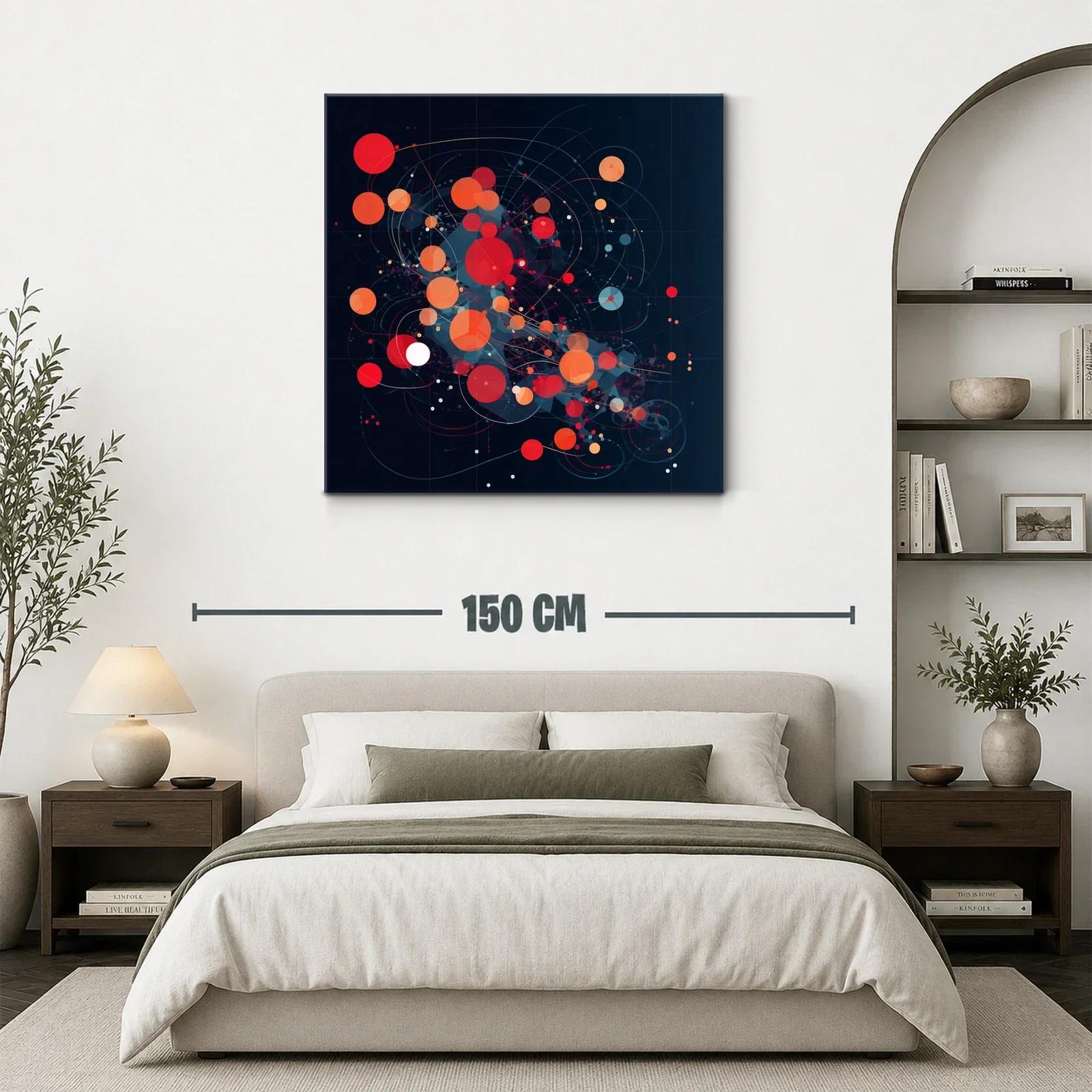 Composición abstracta con círculos rojos y naranjas vibrantes — miniatura 3