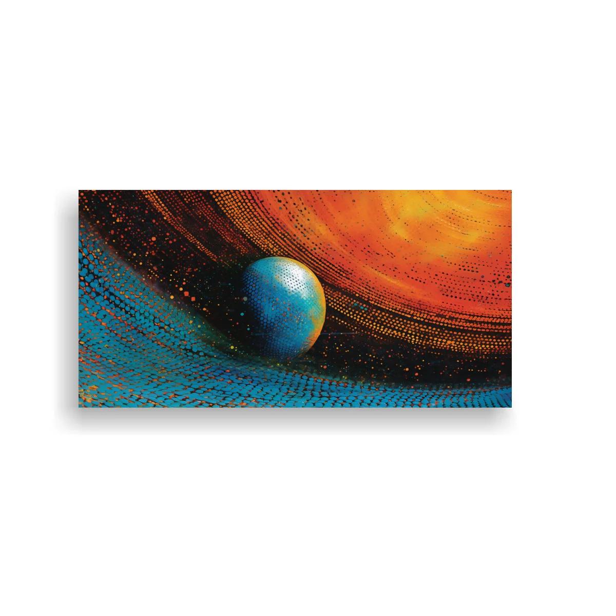 Cuadro planeta azul con remolino luminoso