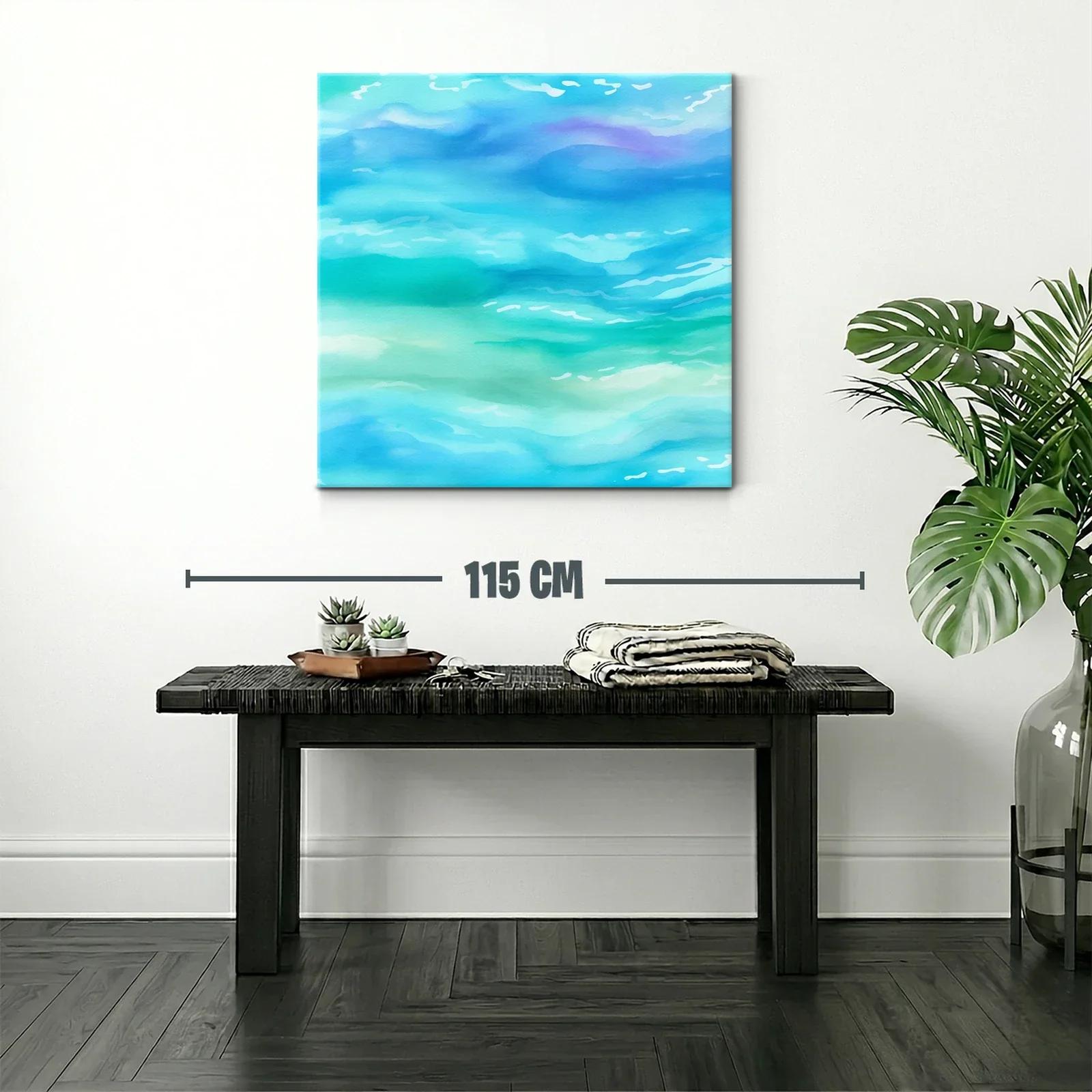 Escena Abstracta en Tonos Suaves de Azul y Verde — miniatura 2
