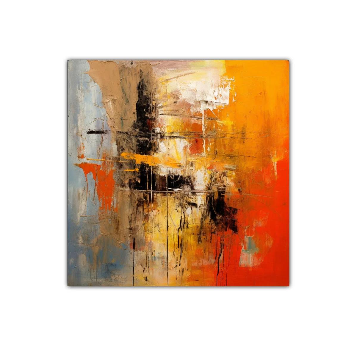 Cuadro decorativo composición abstracta en tonos cálidos — miniatura 1