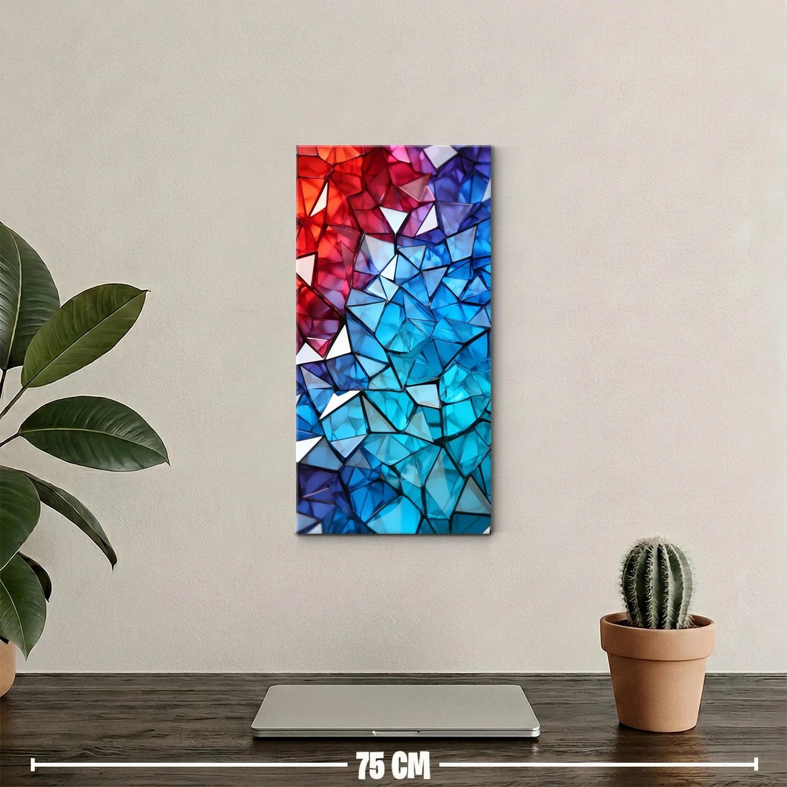 Cuadro mosaico de cristales de colores en azul y turquesa — miniatura 2