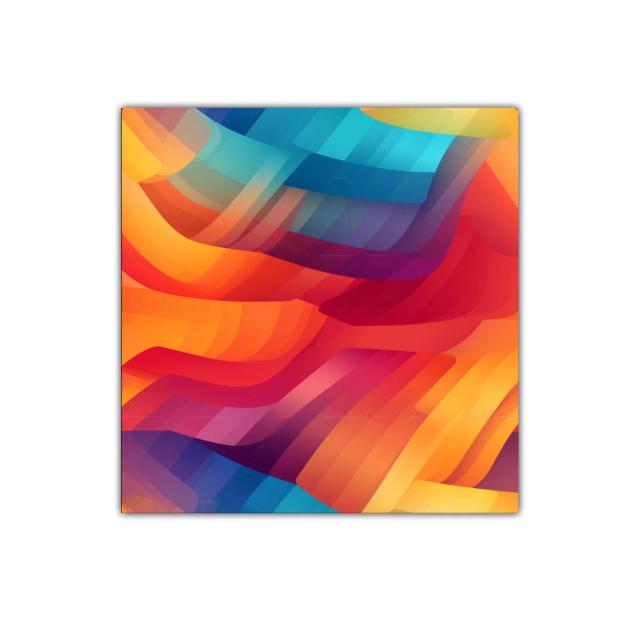 Cuadro decorativo con formas geométricas onduladas y colores vivos