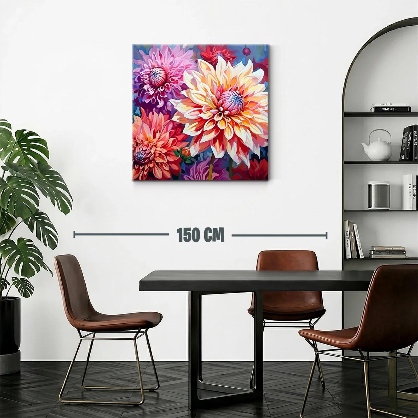 Cuadro vibrante con flores en tonos cálidos y vibrantes — miniatura 2