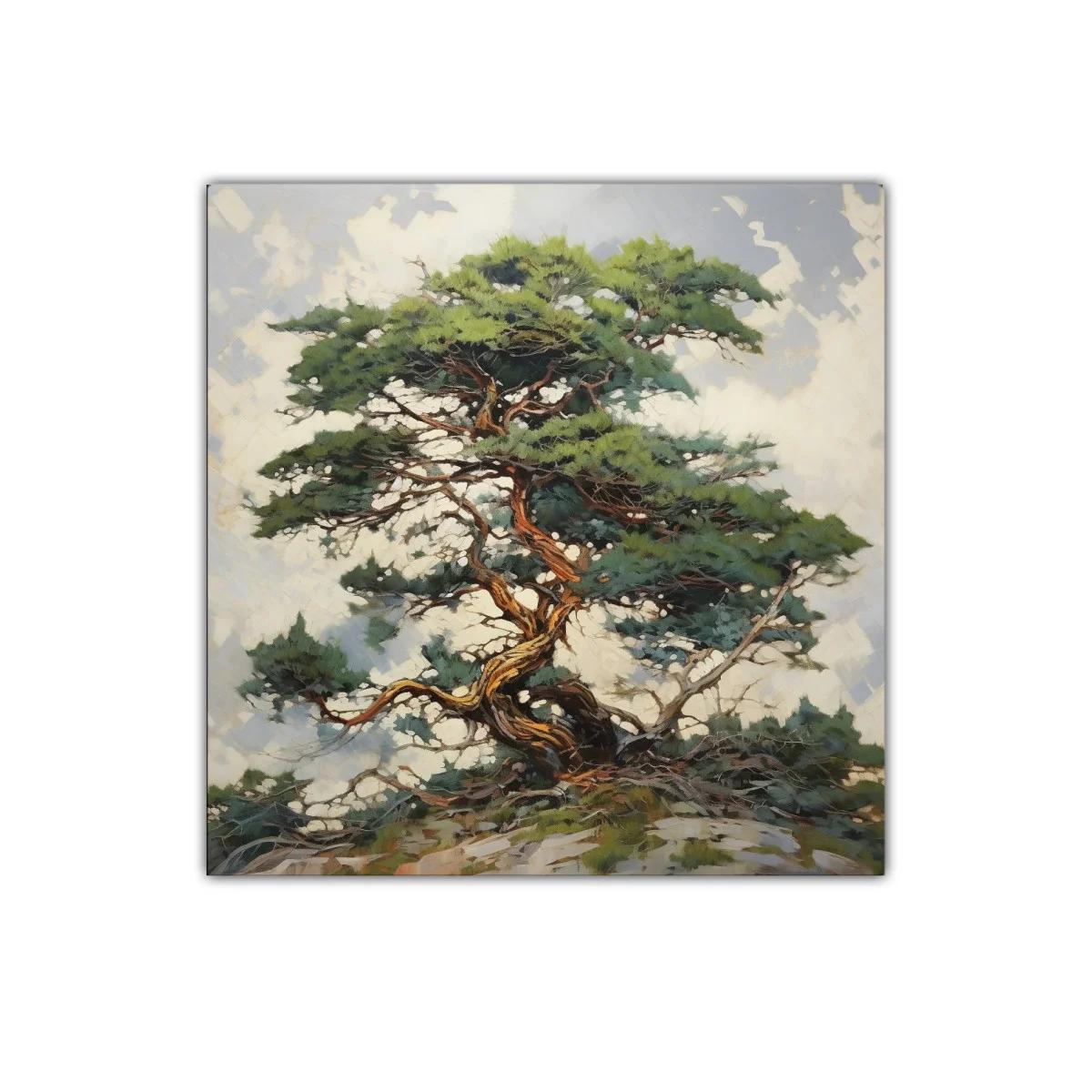 Árbol solitario con ramas retorcidas y follaje verde — imagen principal