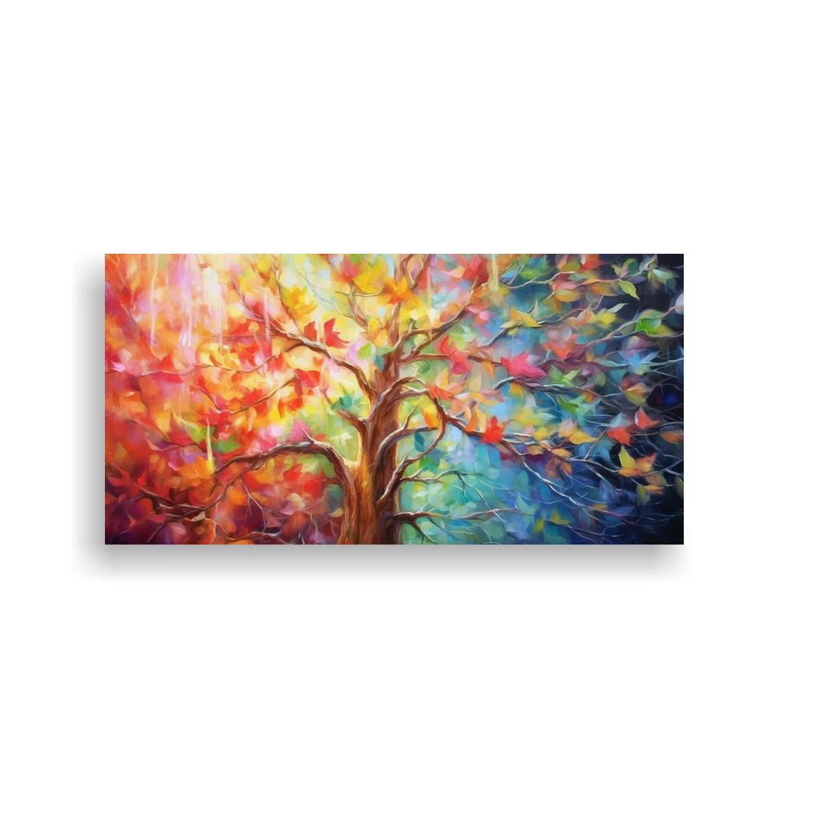 Cuadro Árbol de la Vida con hojas multicolor