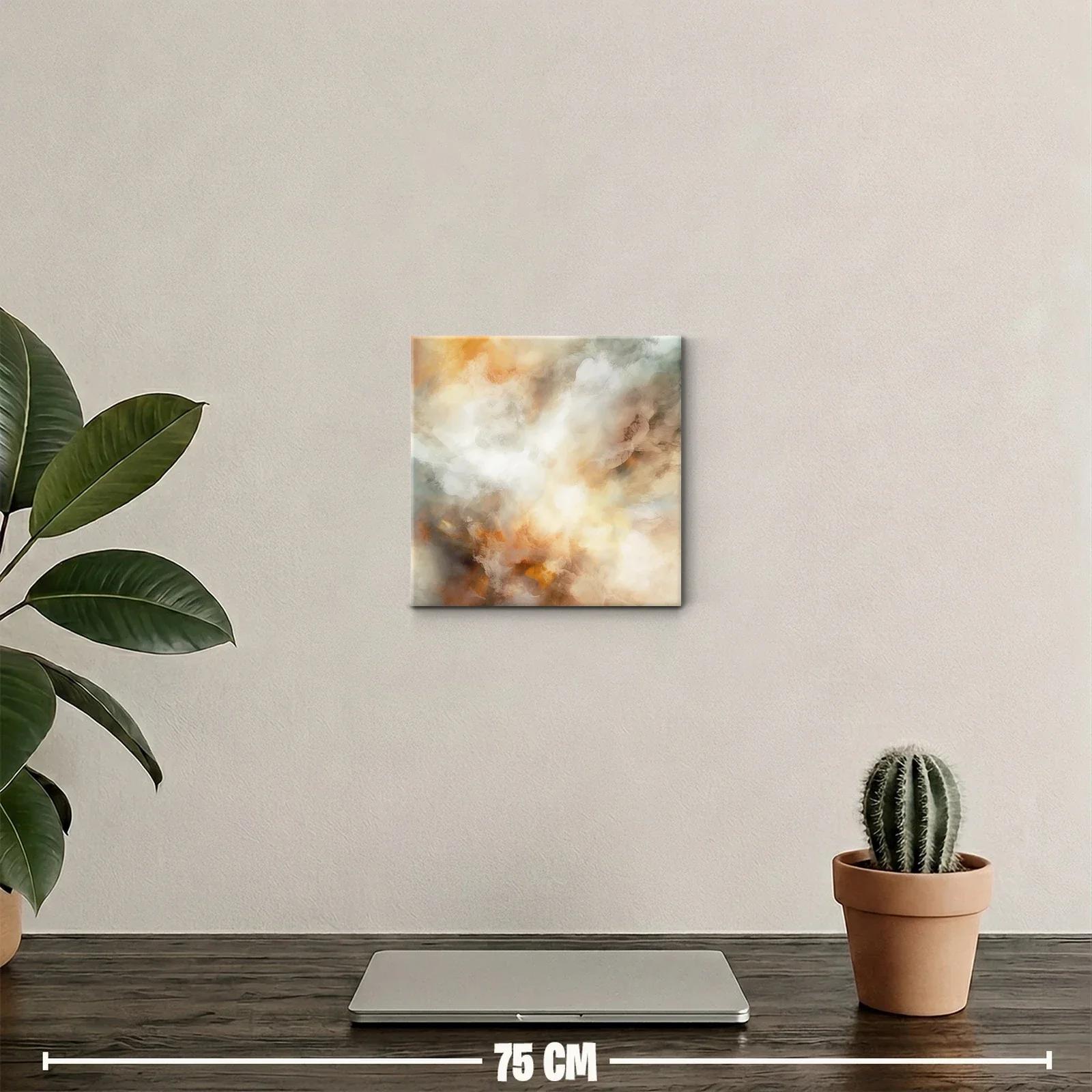 Cuadro abstracto en tonos cálidos y neutros para ambientes elegantes — miniatura 2