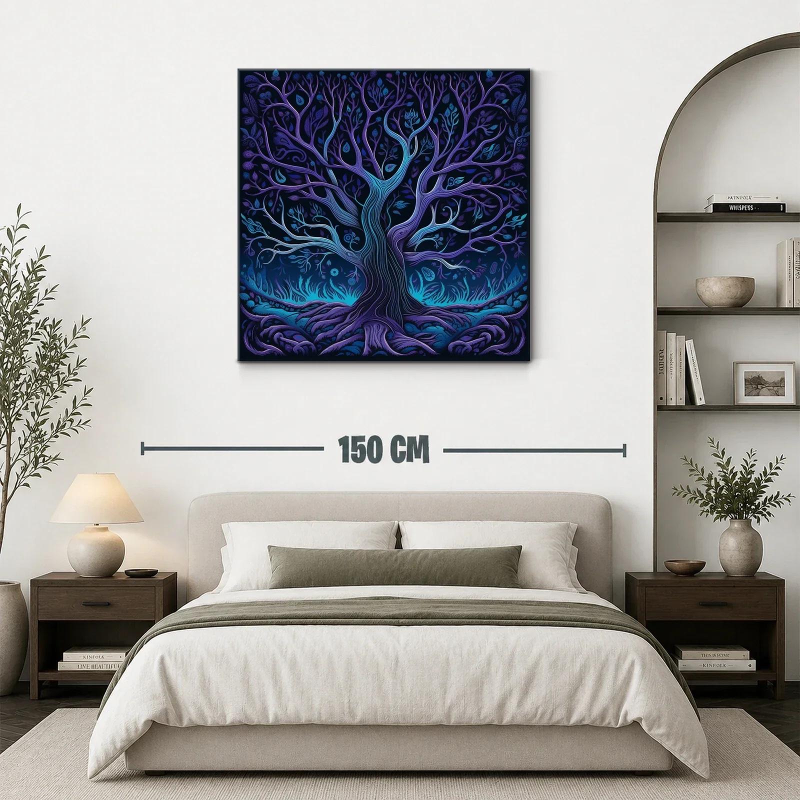 Árbol místico en tonos azules y violetas vibrantes — miniatura 3