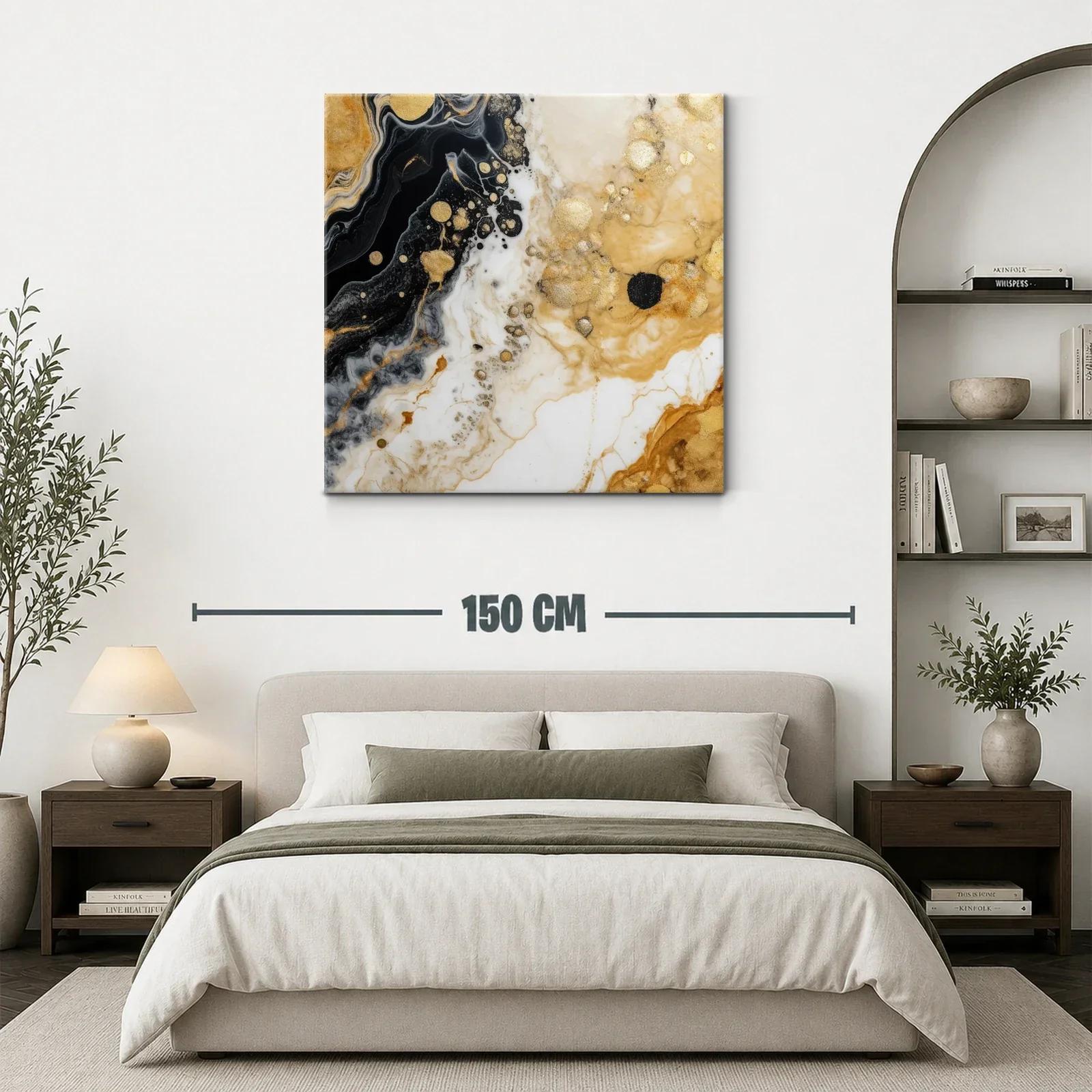 Arte abstracto de vetas doradas y contrastes intensos — miniatura 3