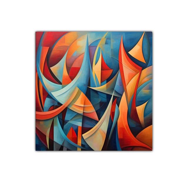 Composición abstracta con formas geométricas dinámicas