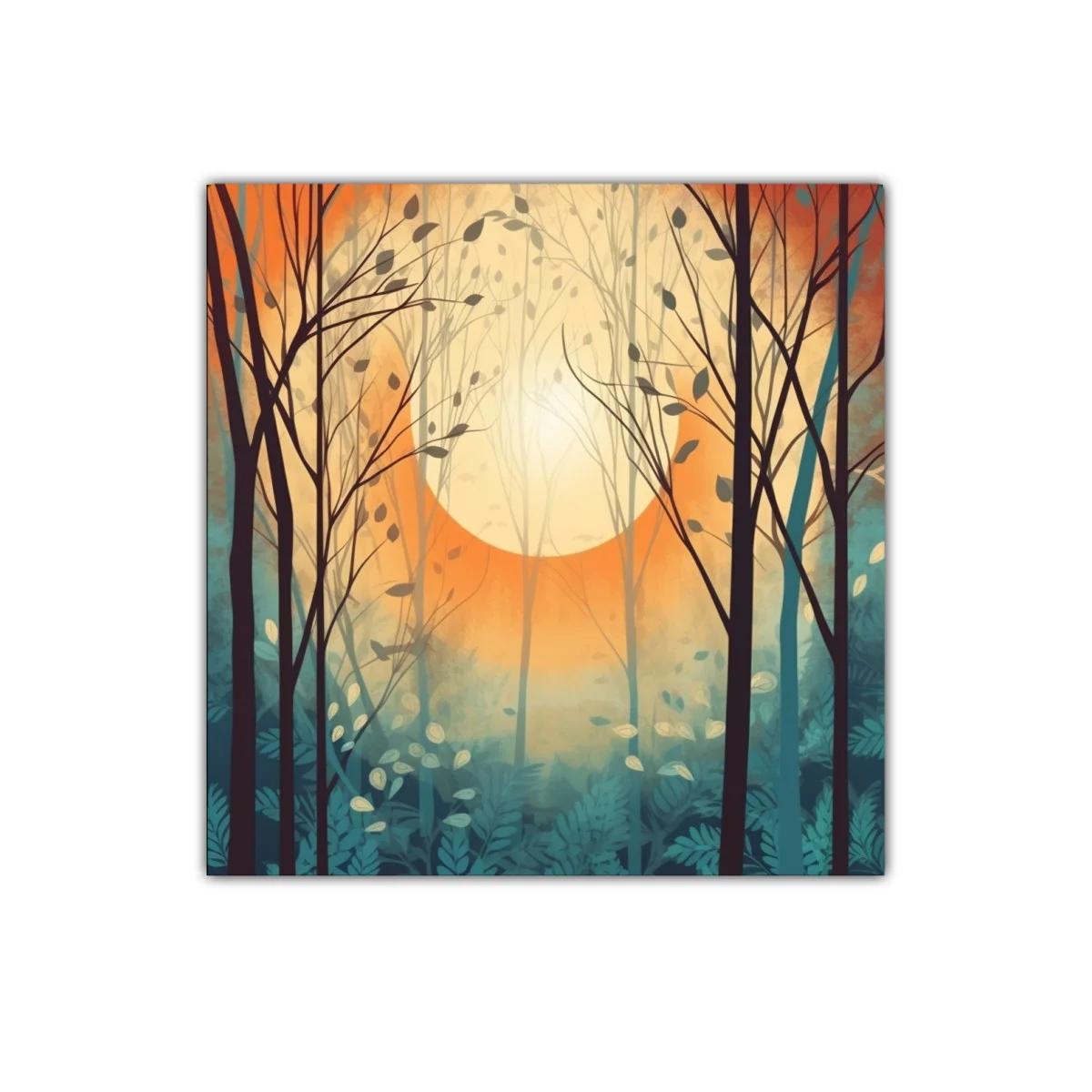 Bosque al amanecer con atmósfera cálida y serena — imagen principal
