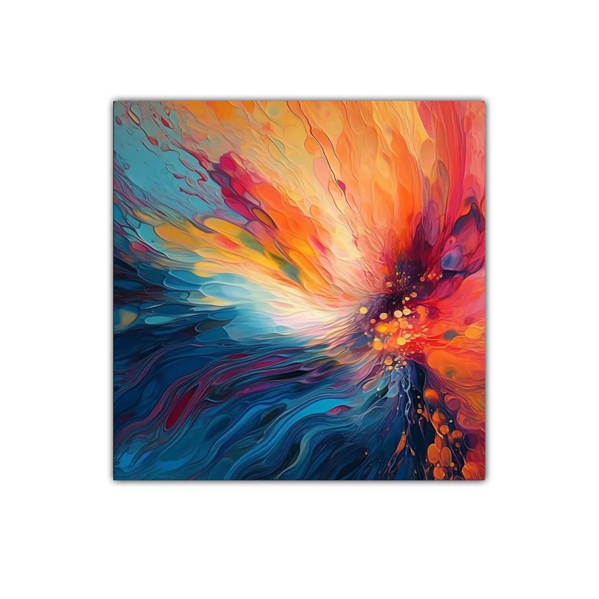 Explosión de colores cálidos y vibrantes en movimiento fluido