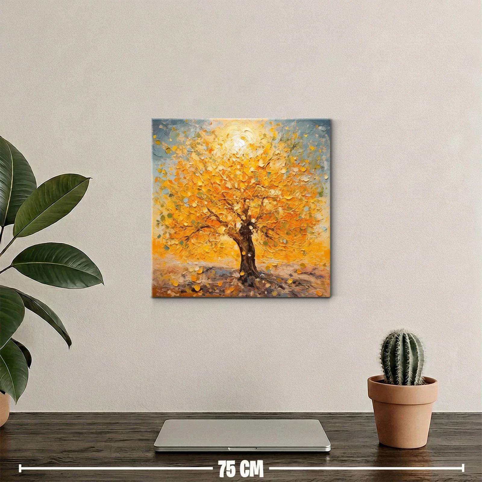 Árbol dorado con follaje vibrante y cielo azul — miniatura 2