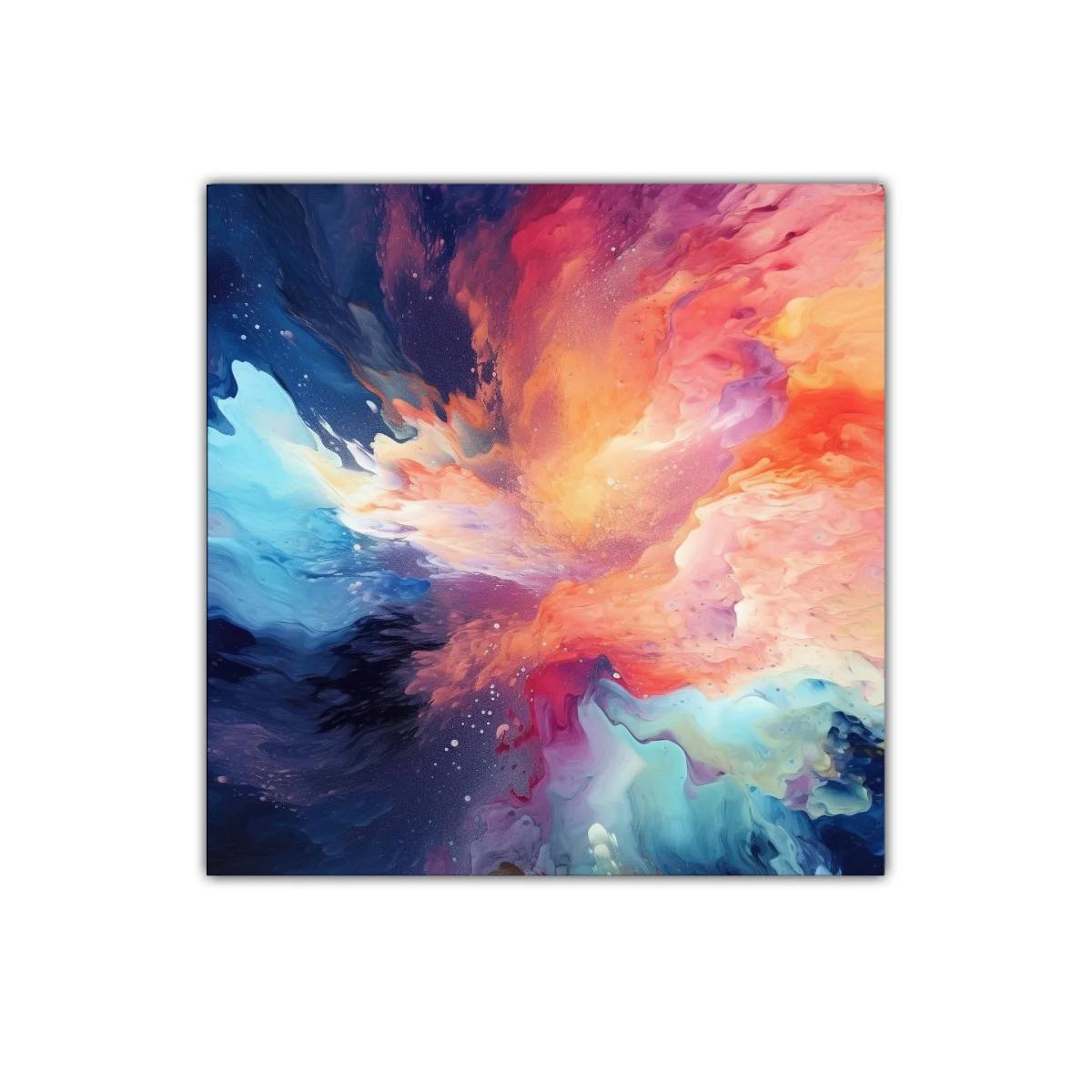 Cuadro abstracto explosión de color y energía vibrante
