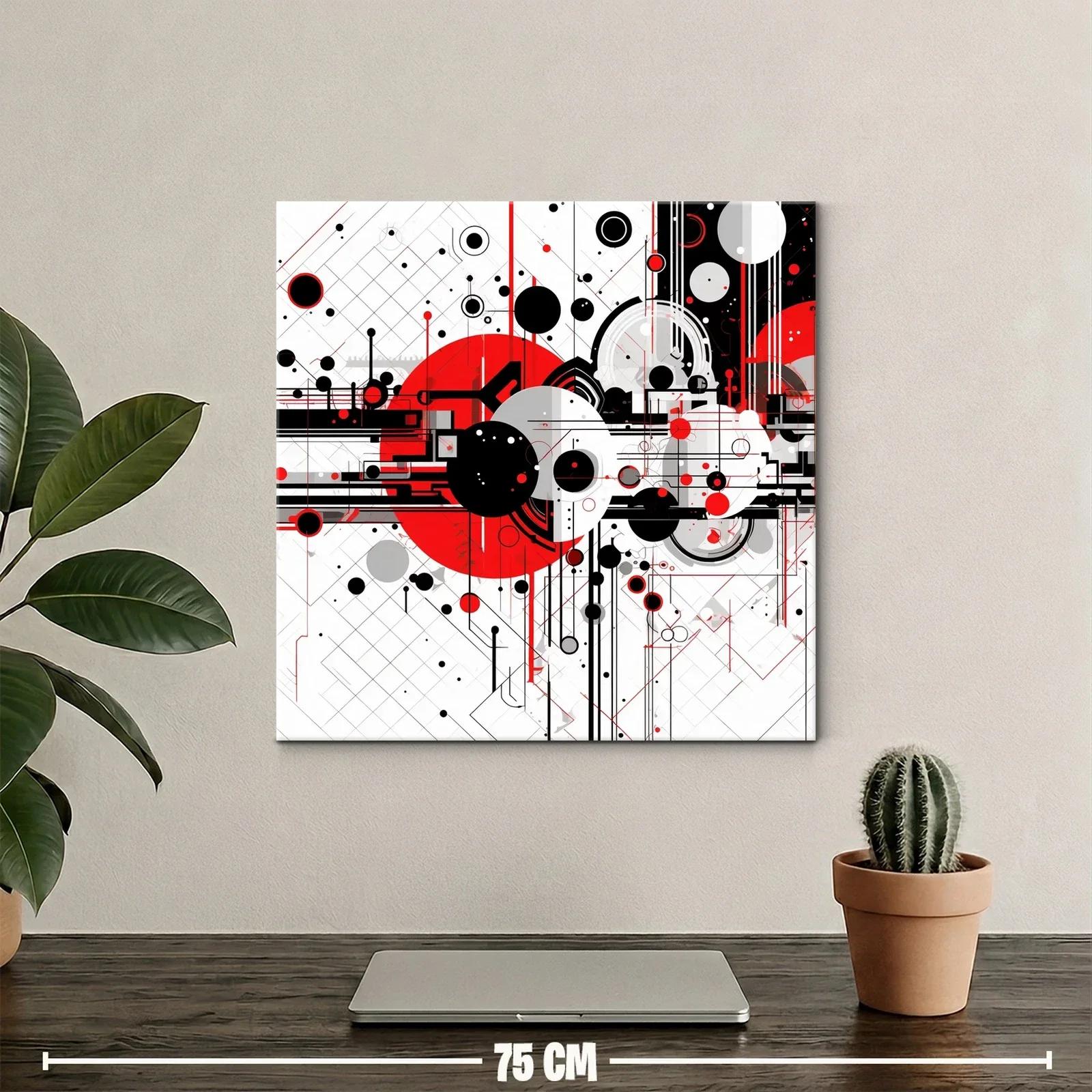 Composición geométrica moderna en rojo y negro — miniatura 2