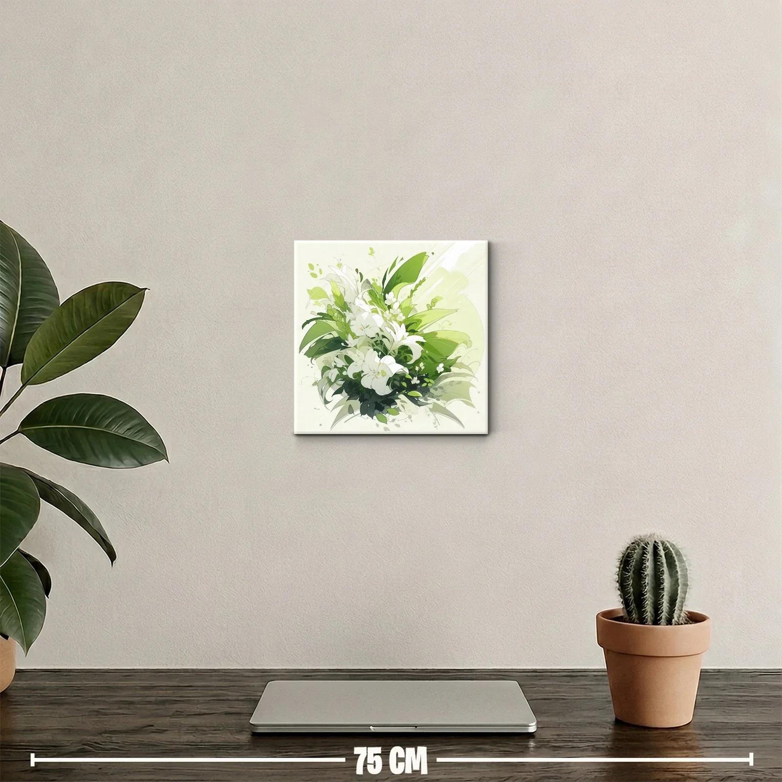 Cuadro decorativo con bouquet elegante y tonos verdes — miniatura 2