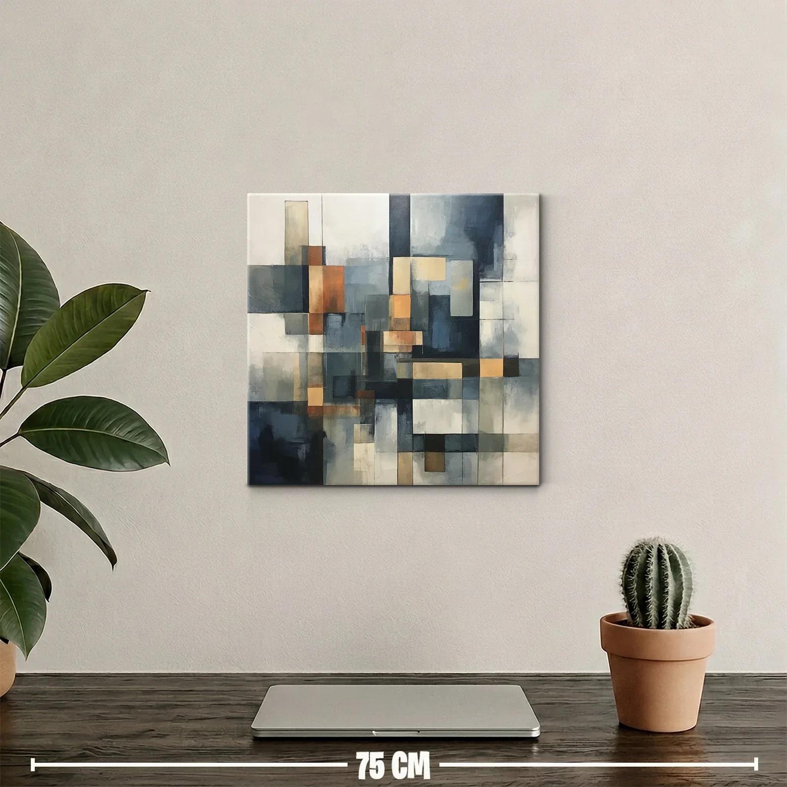 Composición abstracta en tonos azules y cálidos — miniatura 2