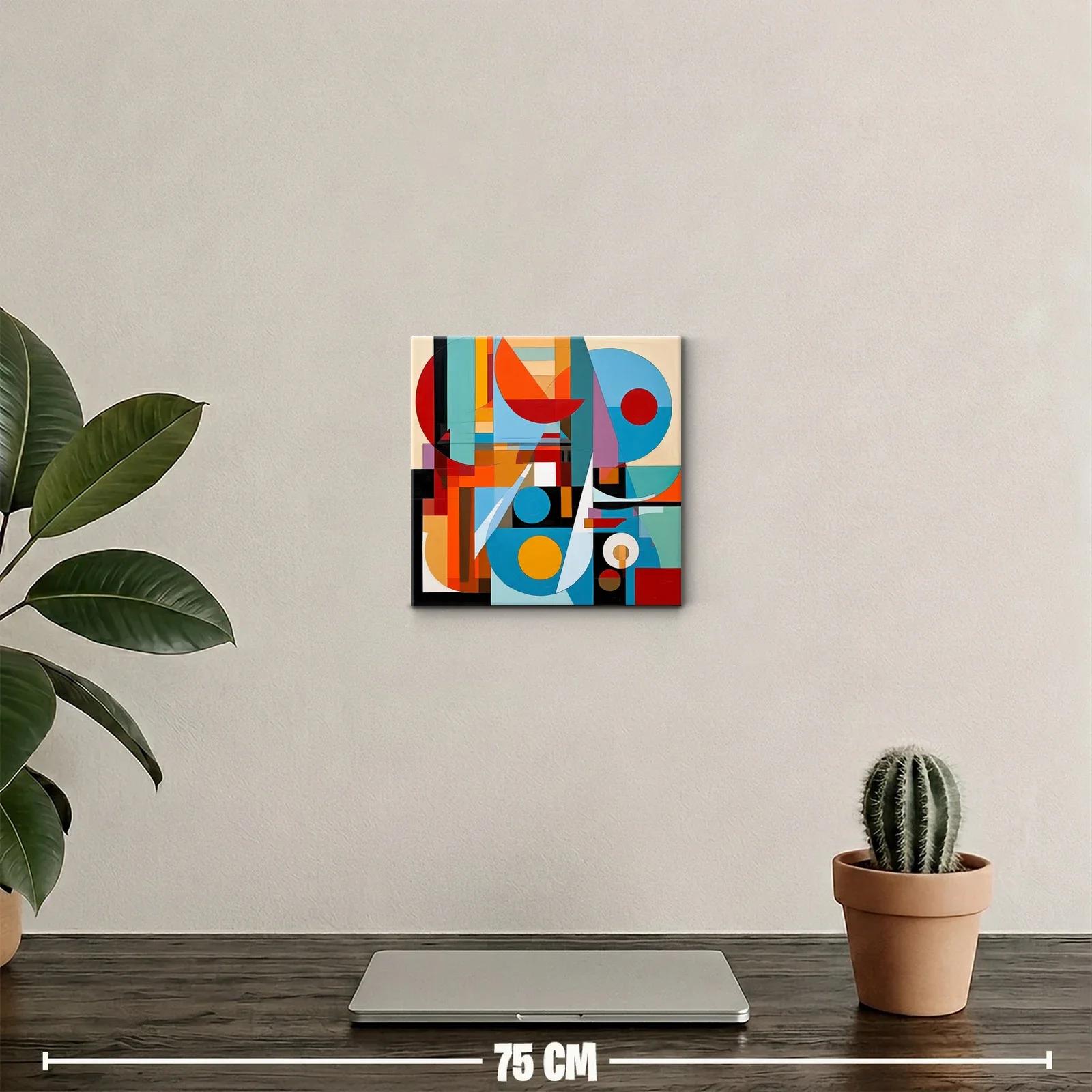 Composición geométrica vibrante con contrastes cálidos y fríos — miniatura 2