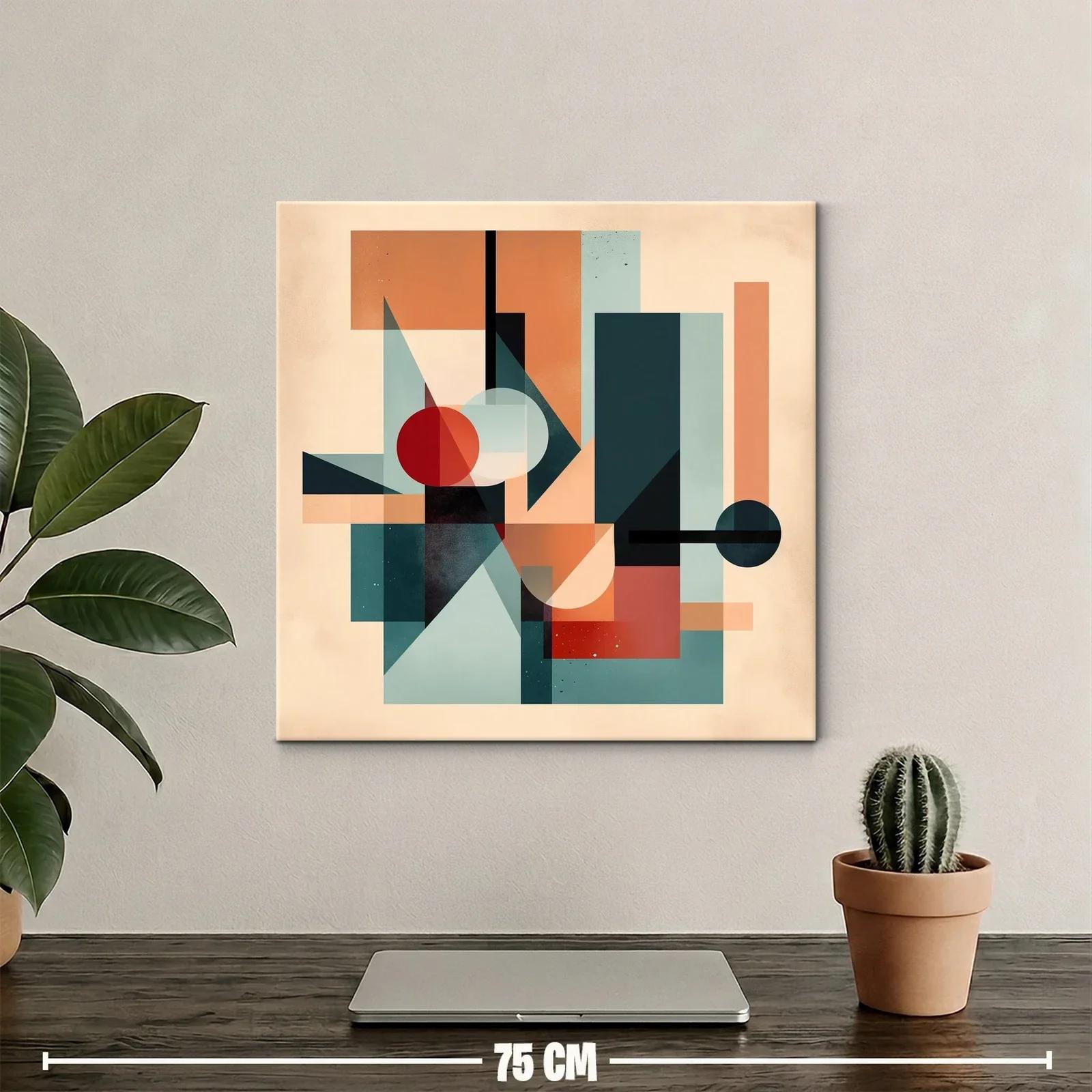 Composición geométrica con tonos cálidos y azulados — miniatura 2