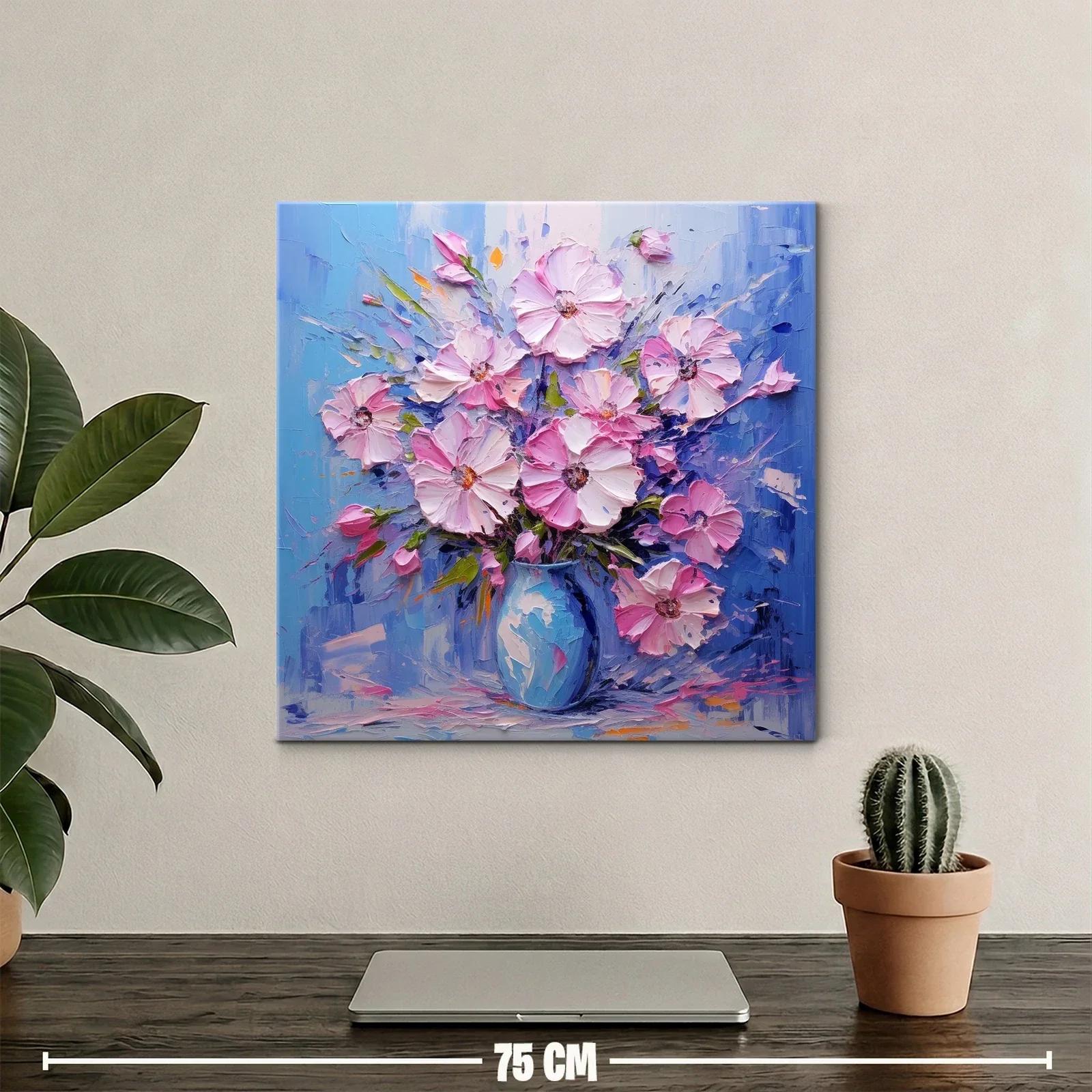 Hermoso ramo floral en tonos rosas y azules brillantes — miniatura 2