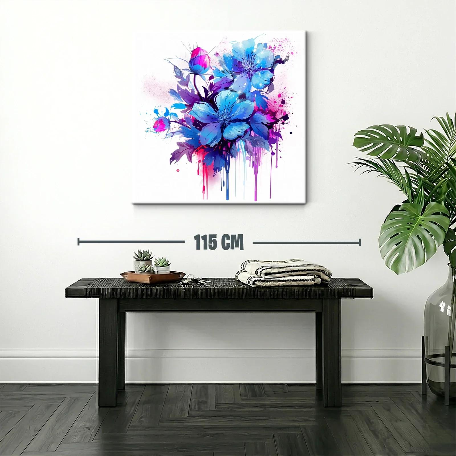 Ramo vibrante de flores azules con acentos fucsia — miniatura 2