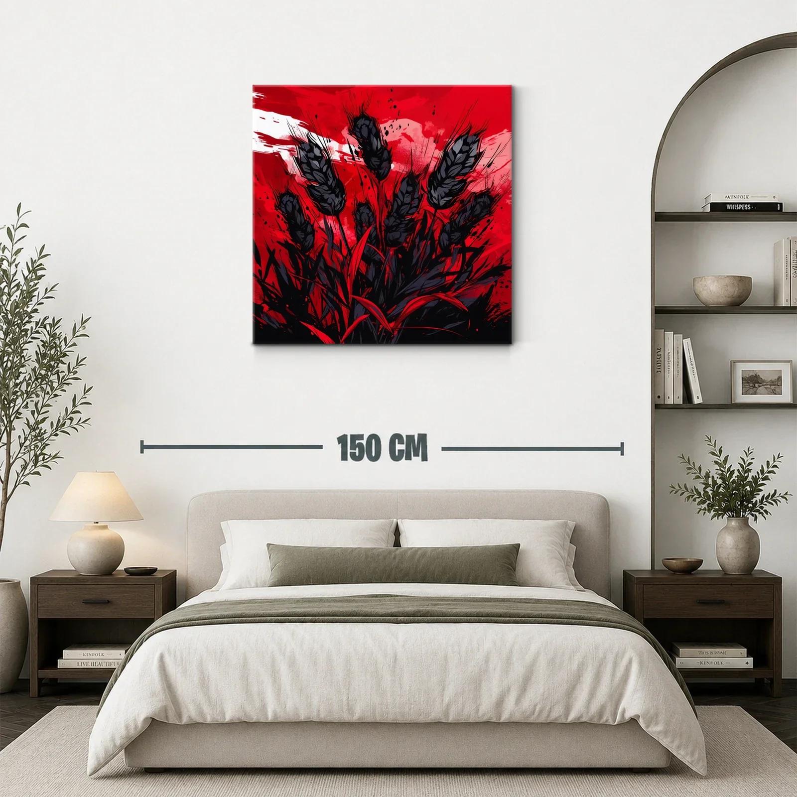 Impactante composición floral en rojo y negro vibrante — miniatura 3