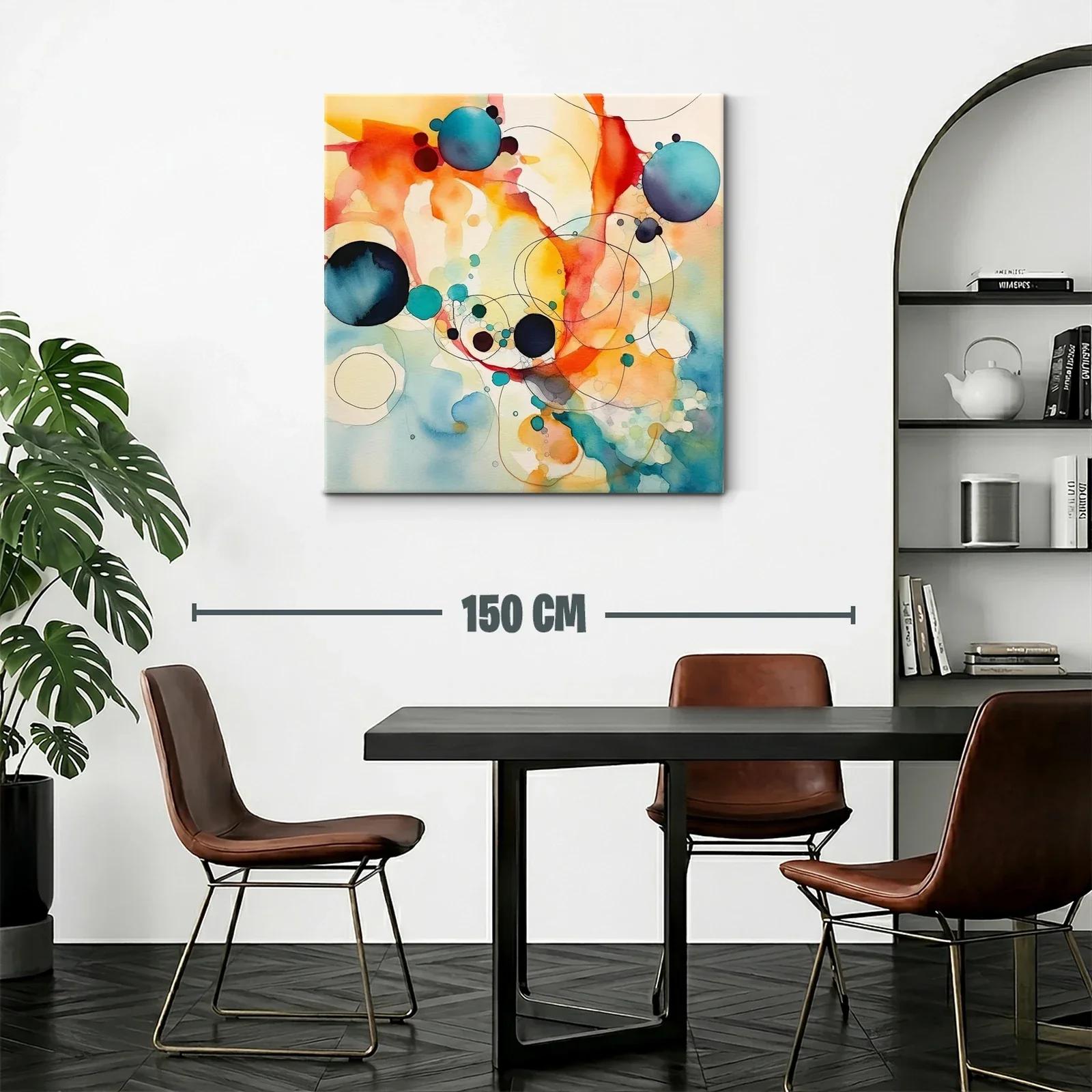 Arte abstracto con círculos vibrantes y trazos delicados — miniatura 2