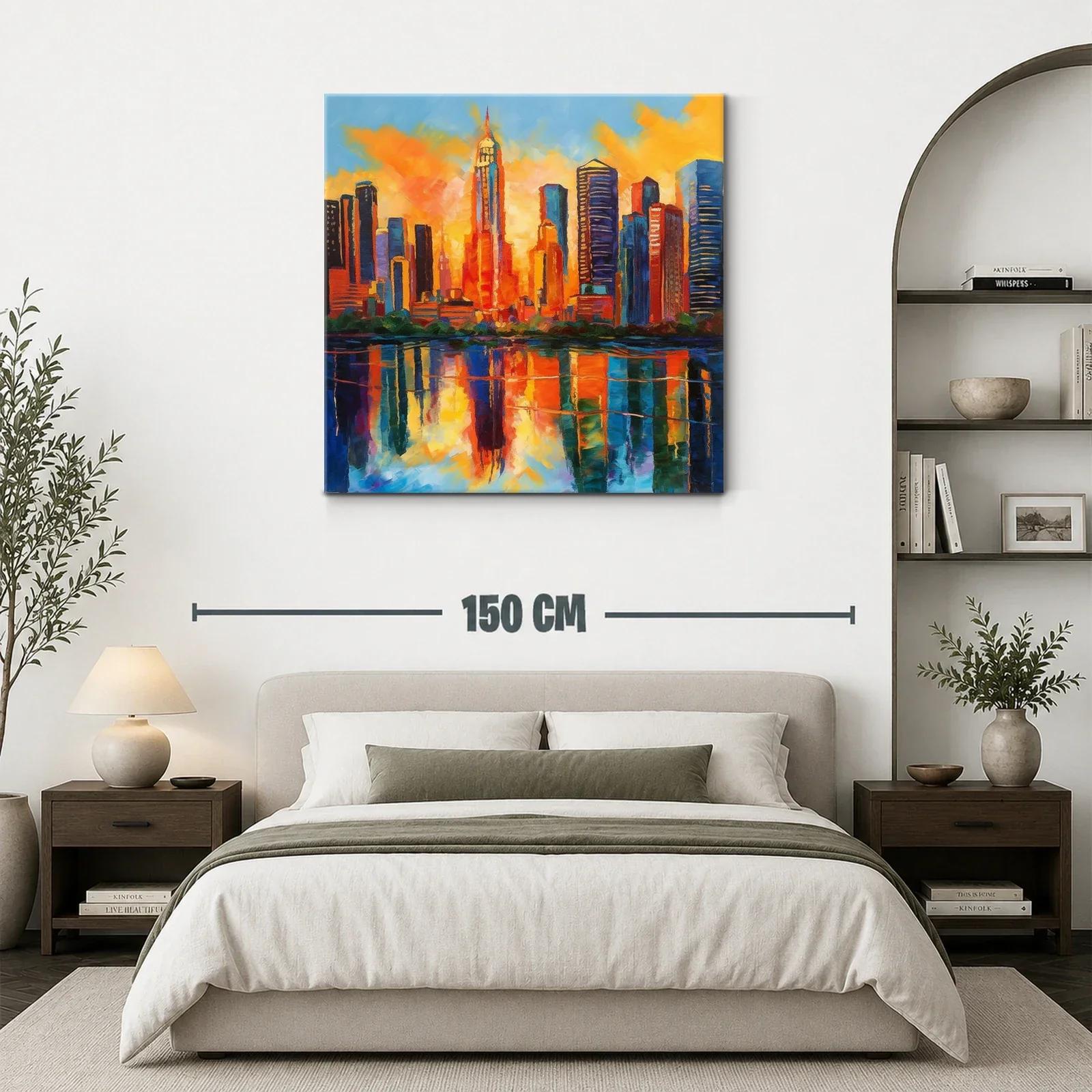 Atardecer vibrante en ciudad con reflejos impresionantes — miniatura 3