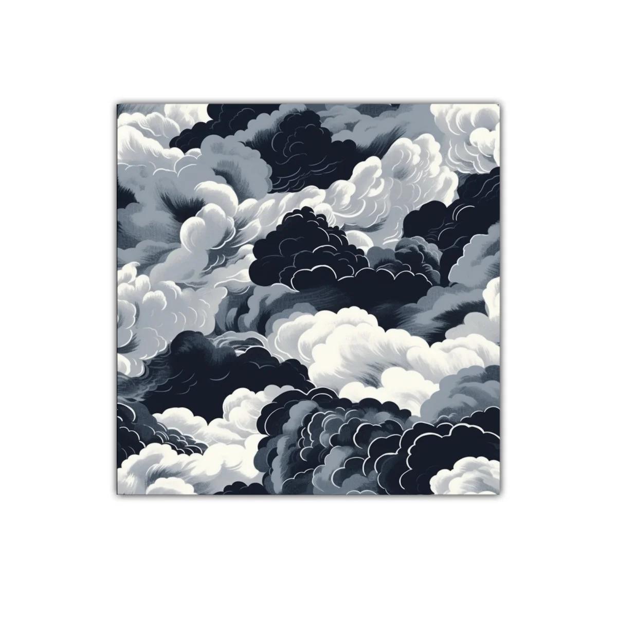 Composición de nubes en tonos grises y negros intensos