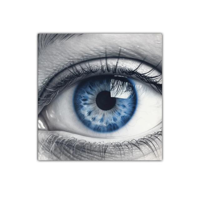 Impactante cuadro decorativo con primer plano de ojo azul