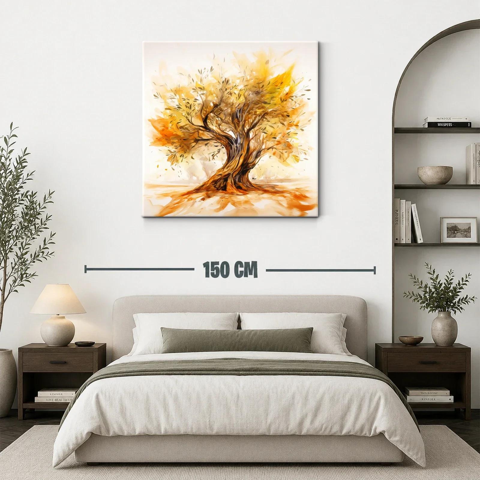 Árbol dorado con ramas entrelazadas y hojas cálidas — miniatura 3