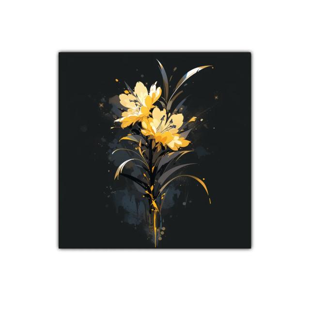 Elegante ramo de flores amarillas sobre fondo oscuro