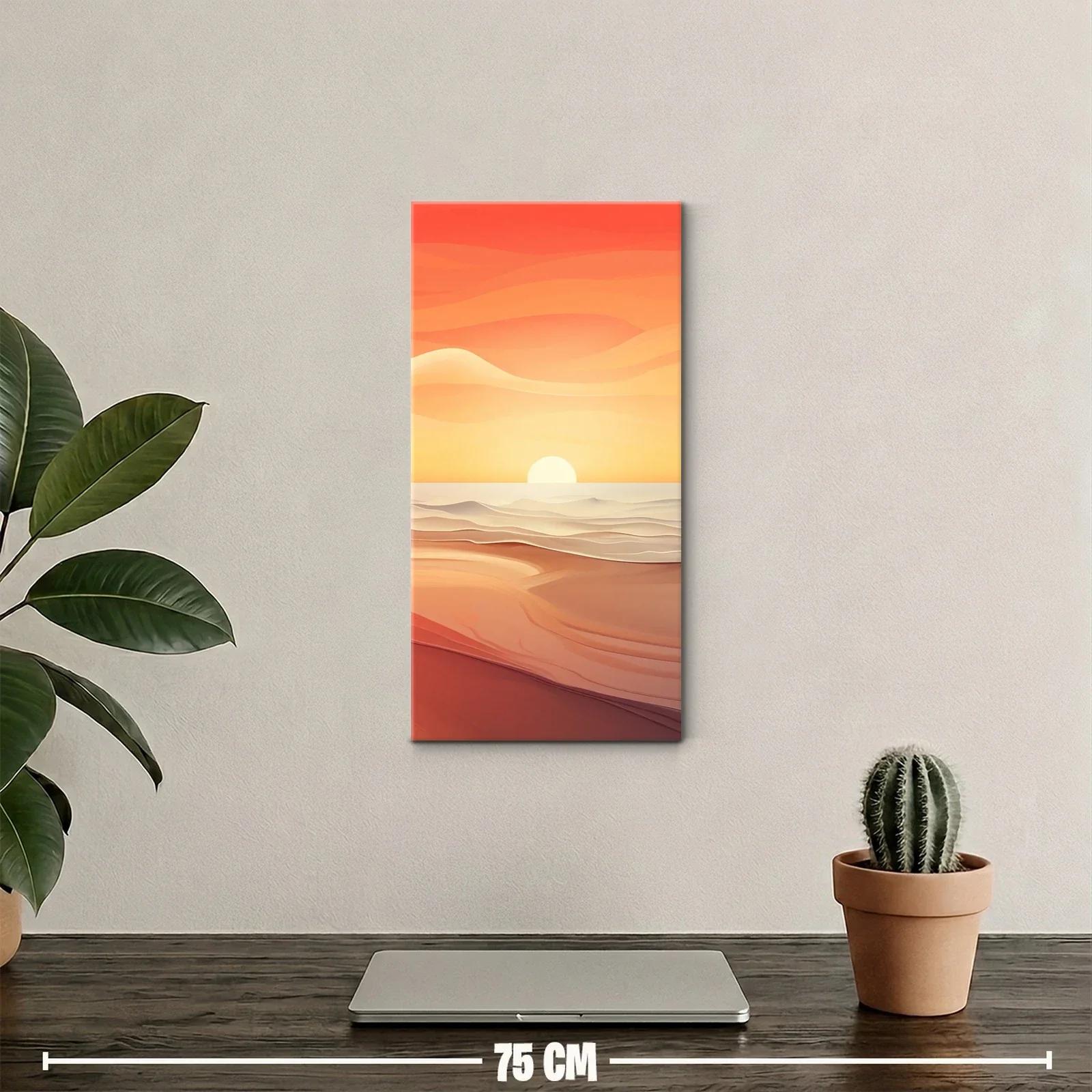 Cuadro sol blanco bajo sobre dunas del desierto — miniatura 2