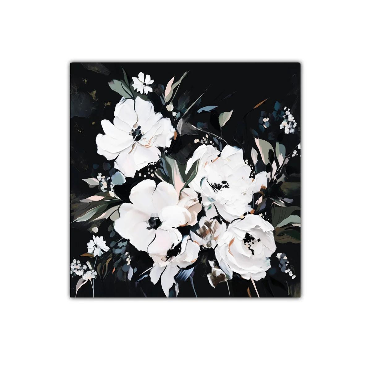 Elegancia floral en tonos blanco y negro