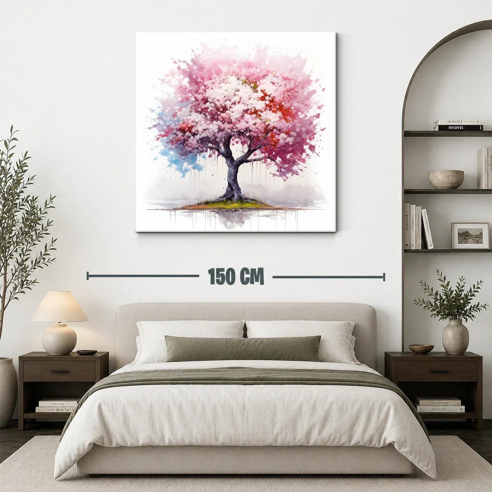 Árbol floreciente con tonos rosa y rojo vibrantes — miniatura 3