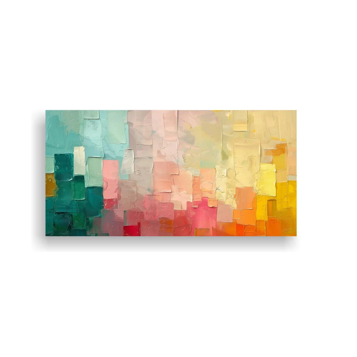 Cuadro abstracción geométrica en bloques rectangulares