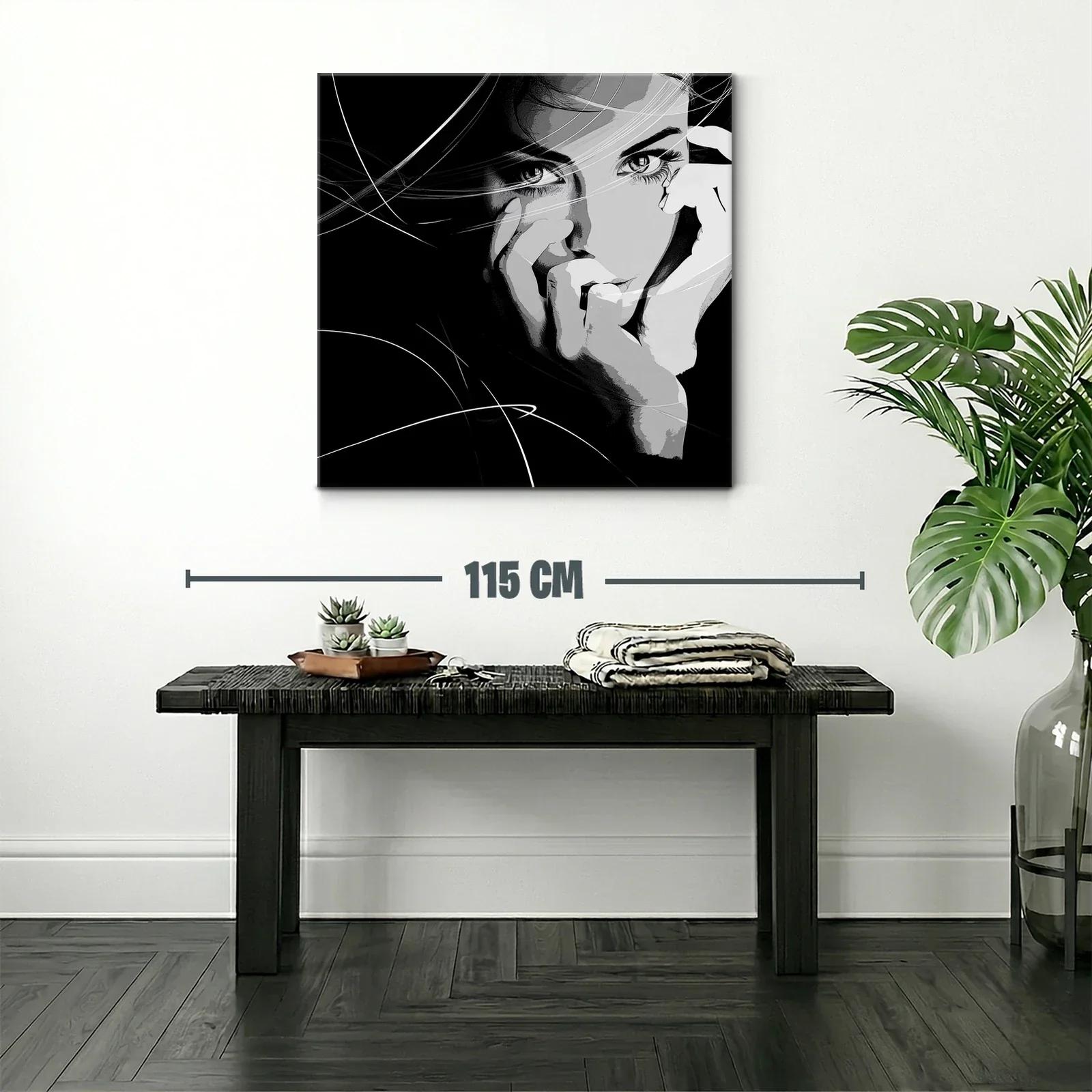 Retrato femenino en blanco y negro con expresión intensa — miniatura 2