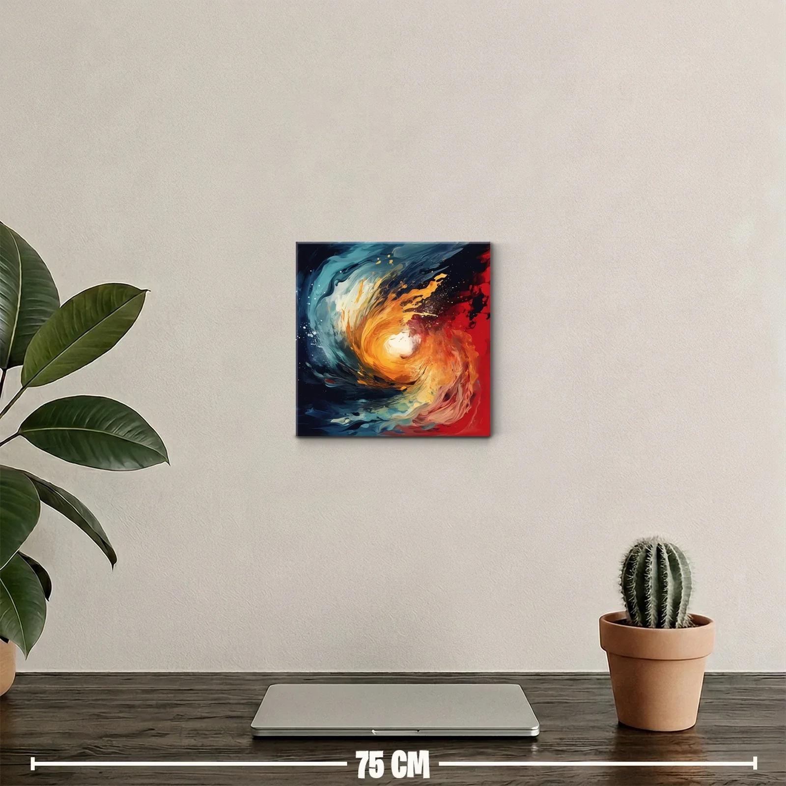 Cuadro abstracto con remolino dinámico de colores vibrantes — miniatura 2