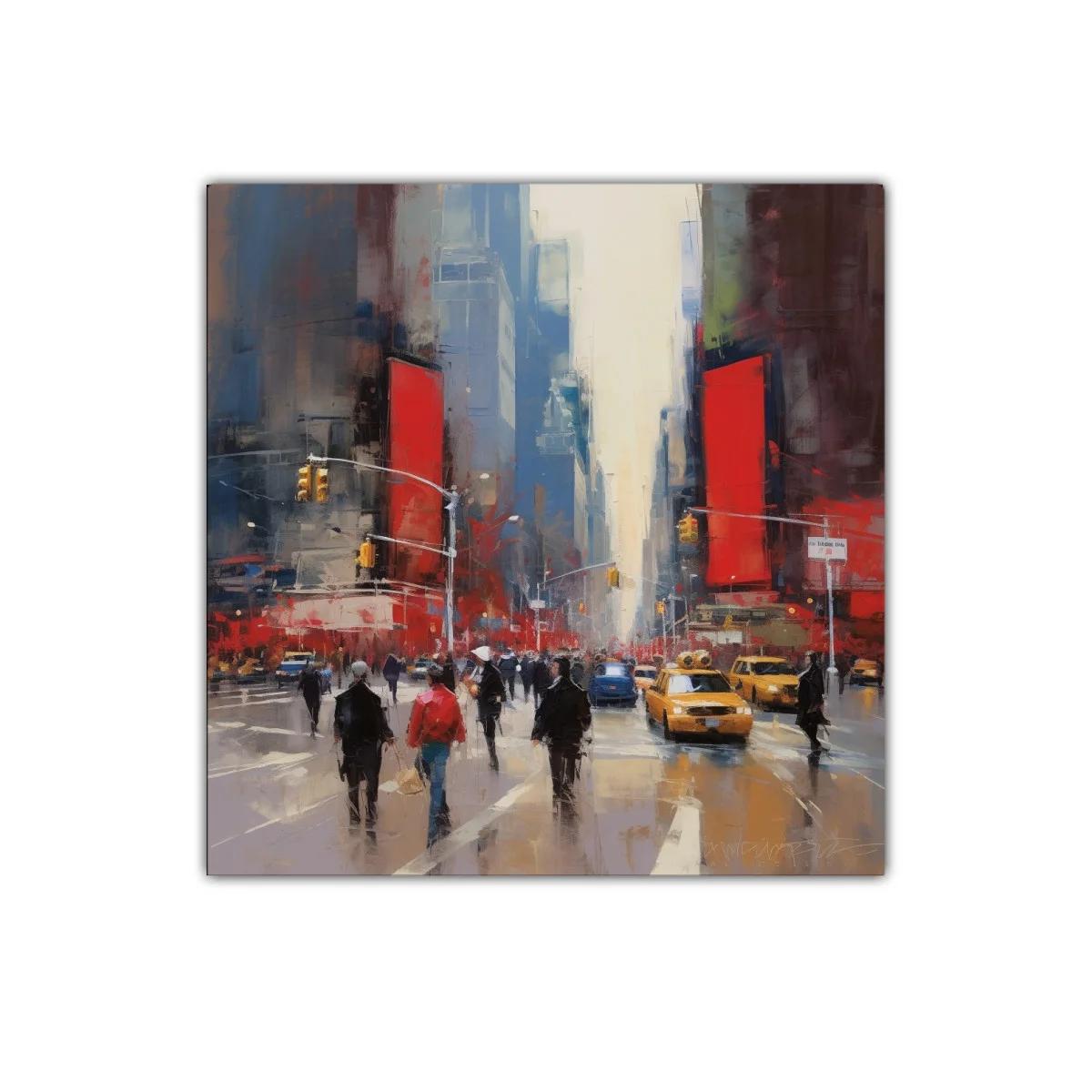 Calle urbana con taxis amarillos y luces vibrantes — imagen principal