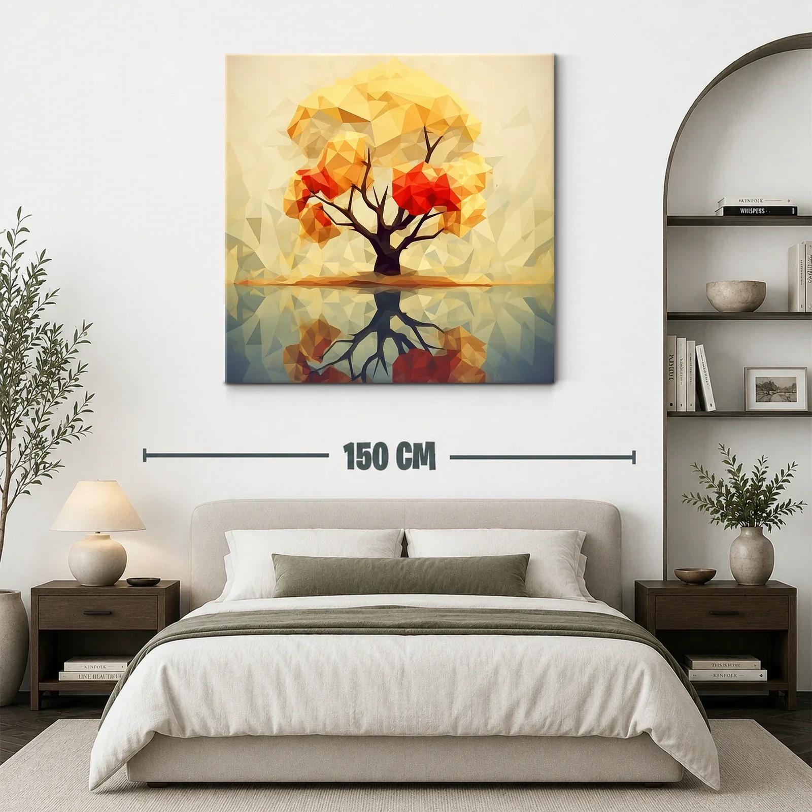 Árbol abstracto con tonos cálidos y reflejo sereno — miniatura 3