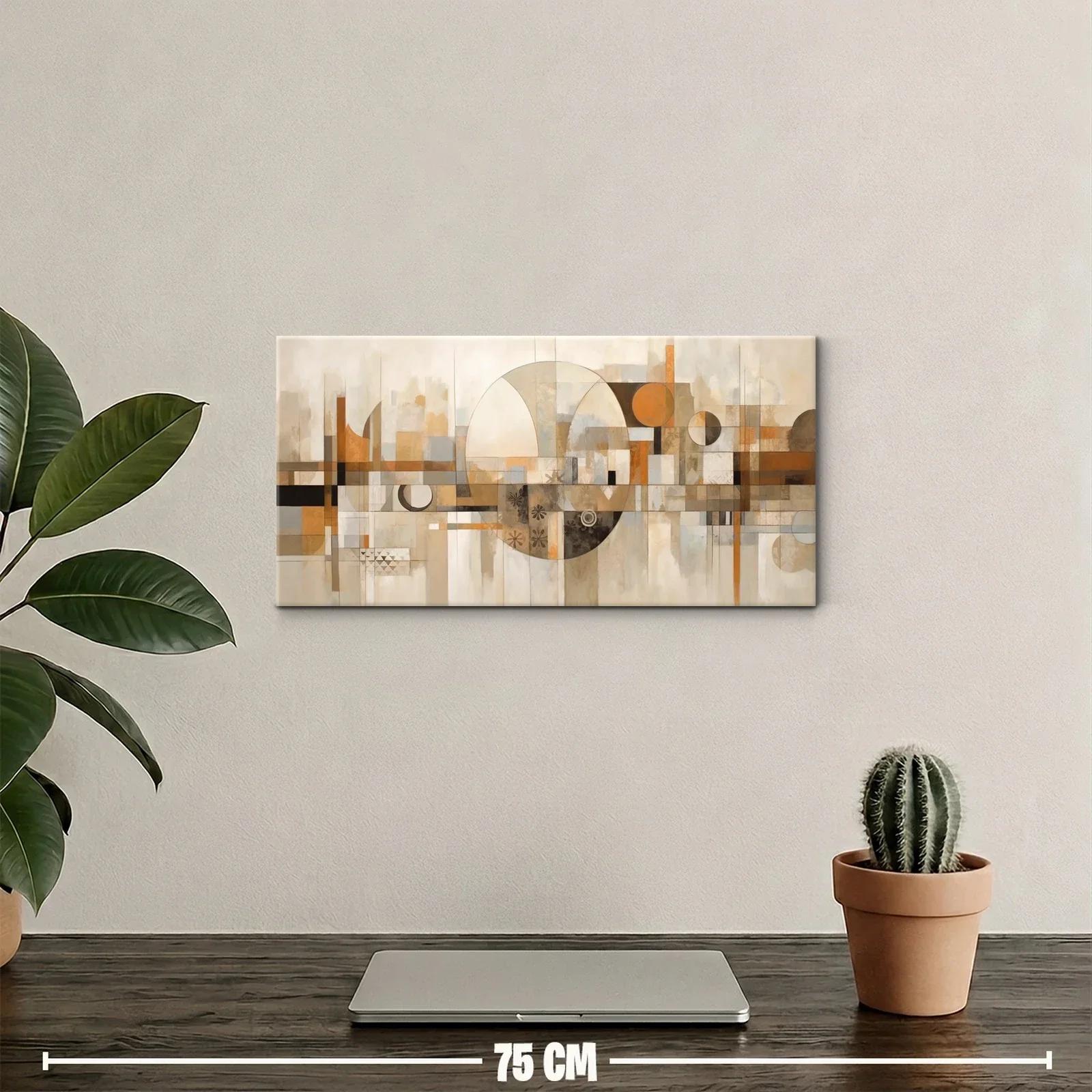 Cuadro composición geométrica abstracta con círculos superpuestos — miniatura 2