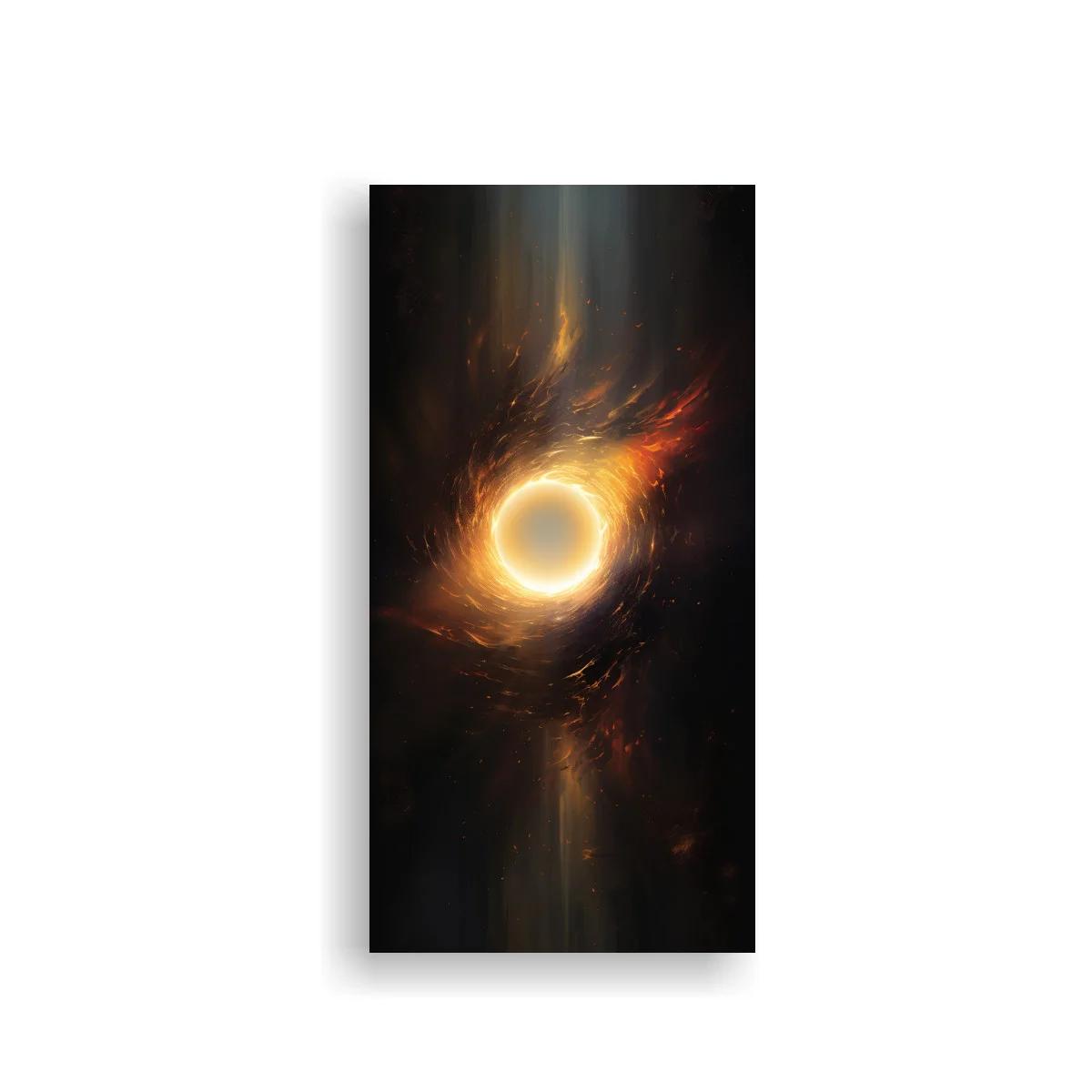 Cuadro agujero negro brillante con anillo de luz