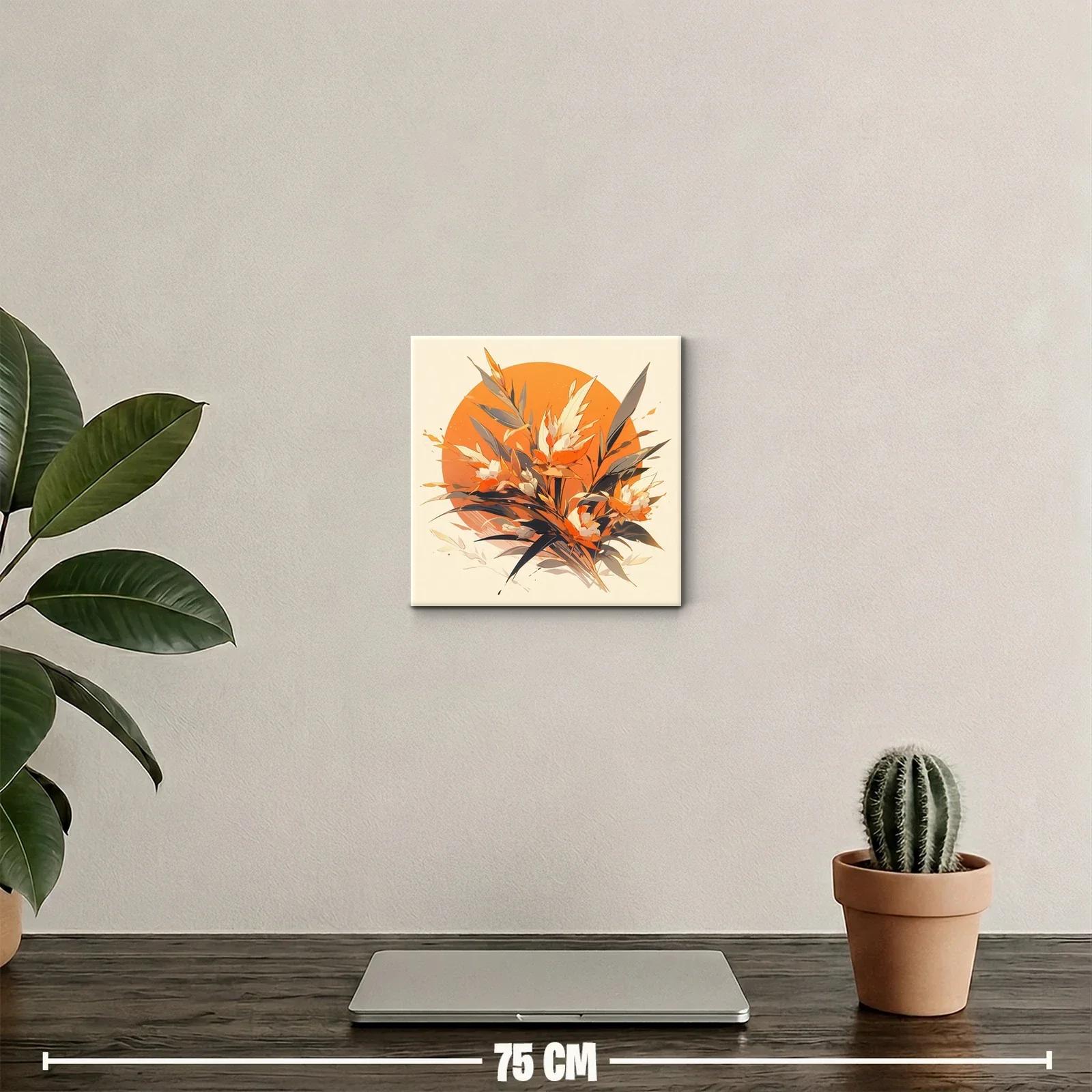 Composición floral con tonos cálidos y naranja intenso — miniatura 2