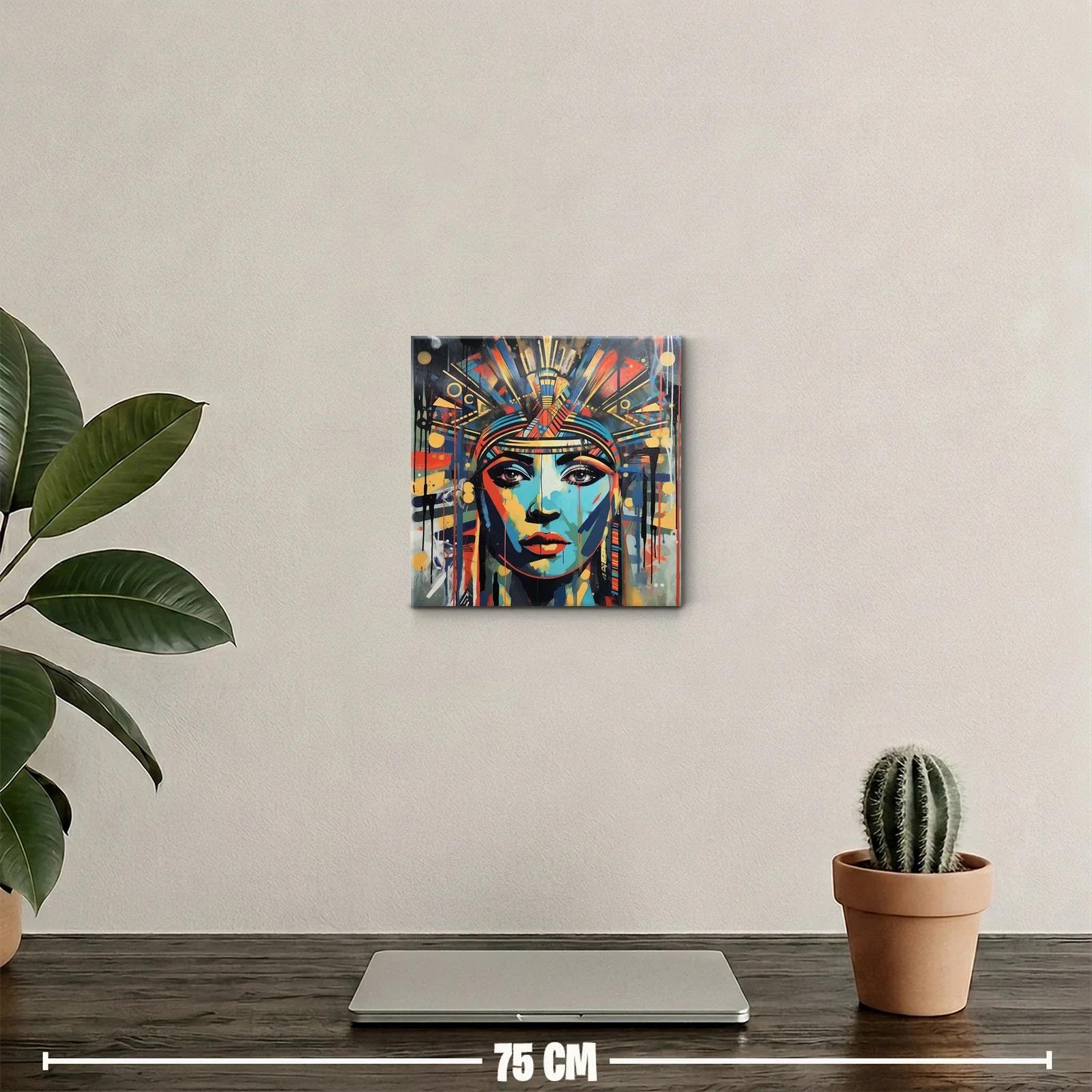 Retrato vibrante de mujer con estilo geométrico y colores intensos — miniatura 2