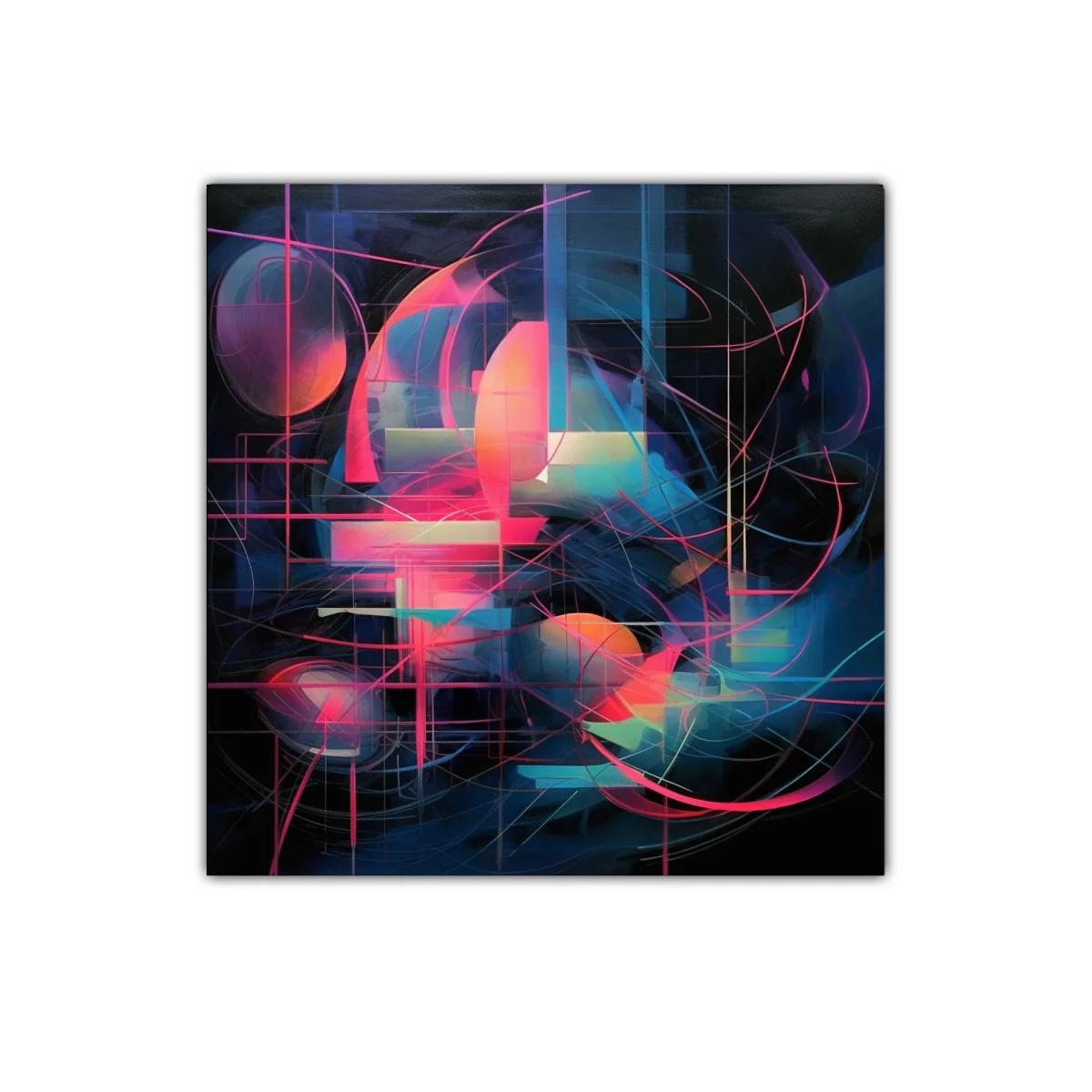 Composición abstracta en tonos vibrantes y oscuros